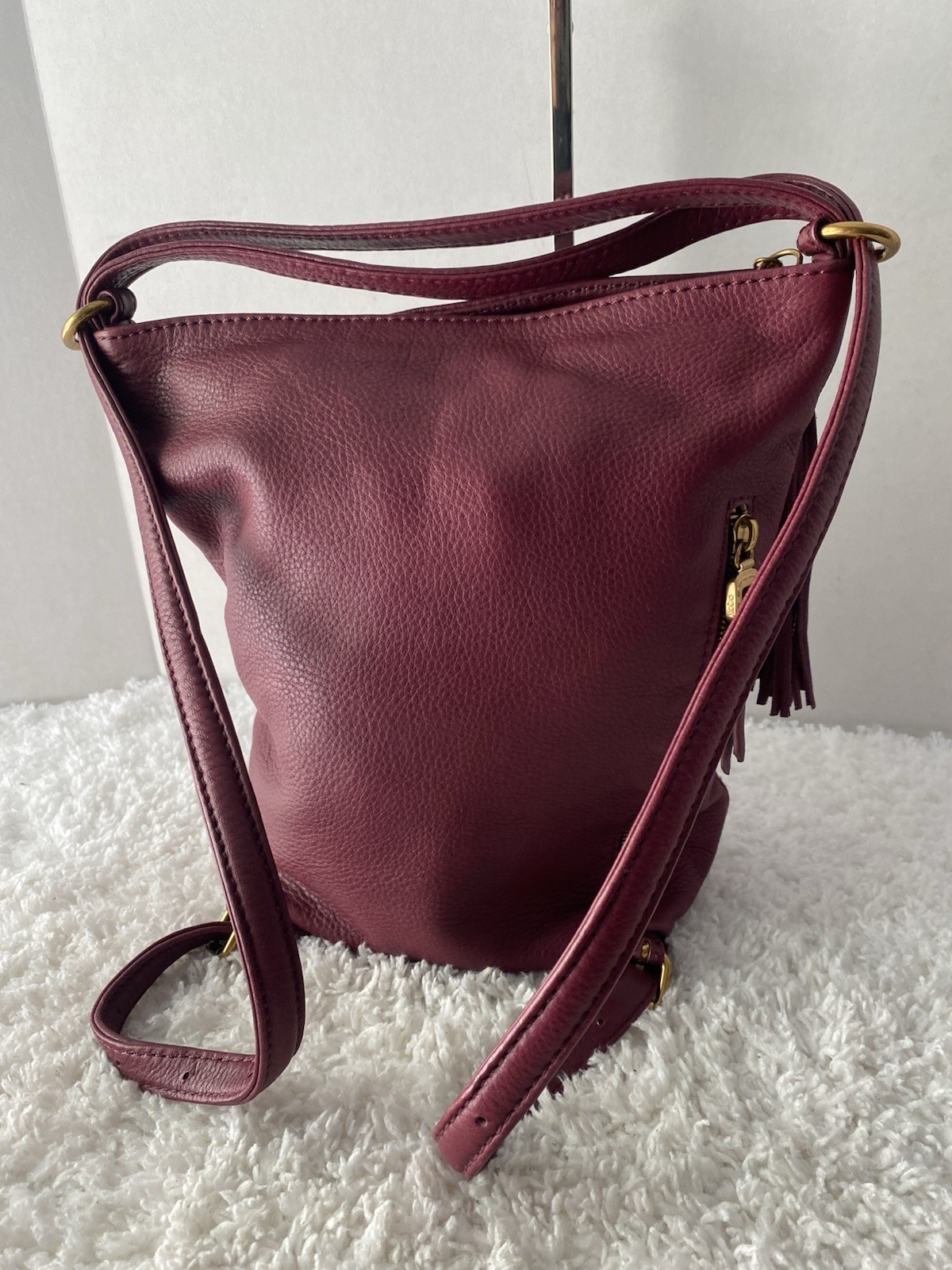 HOBO International Blaze Convertible Leather Backpack Tote Bag