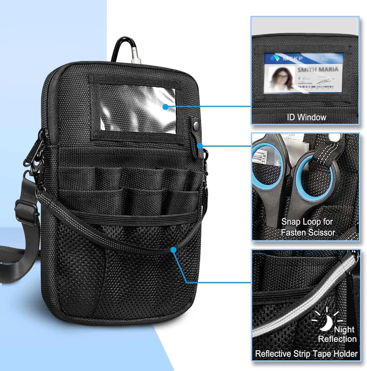 Professional Nurse Fanny Pack with Tape Holder and Multi-Compartment Design