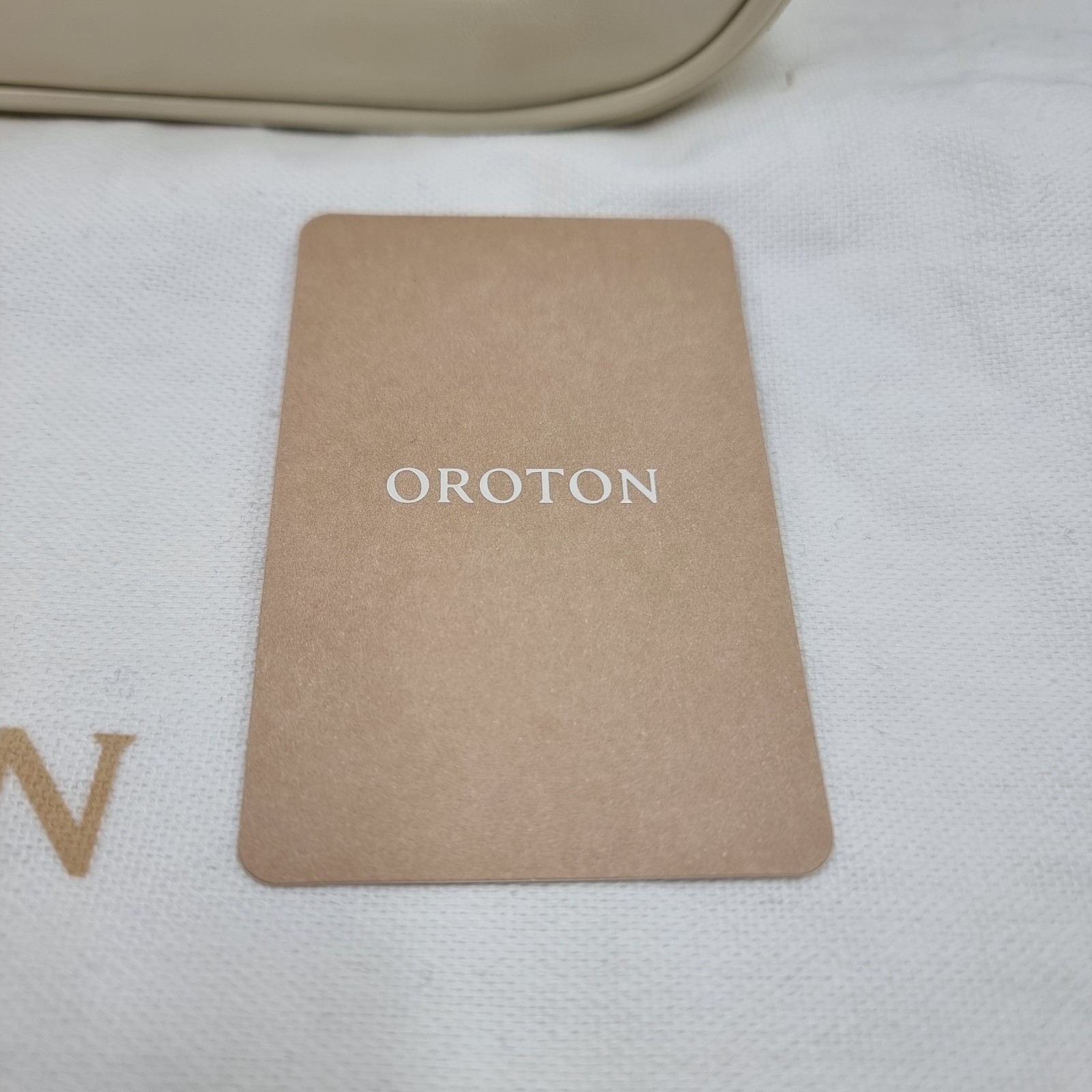 Oroton Izzie Clotted Cream Small Bowler Leather Crossbody Bag Purse w/ dust bag