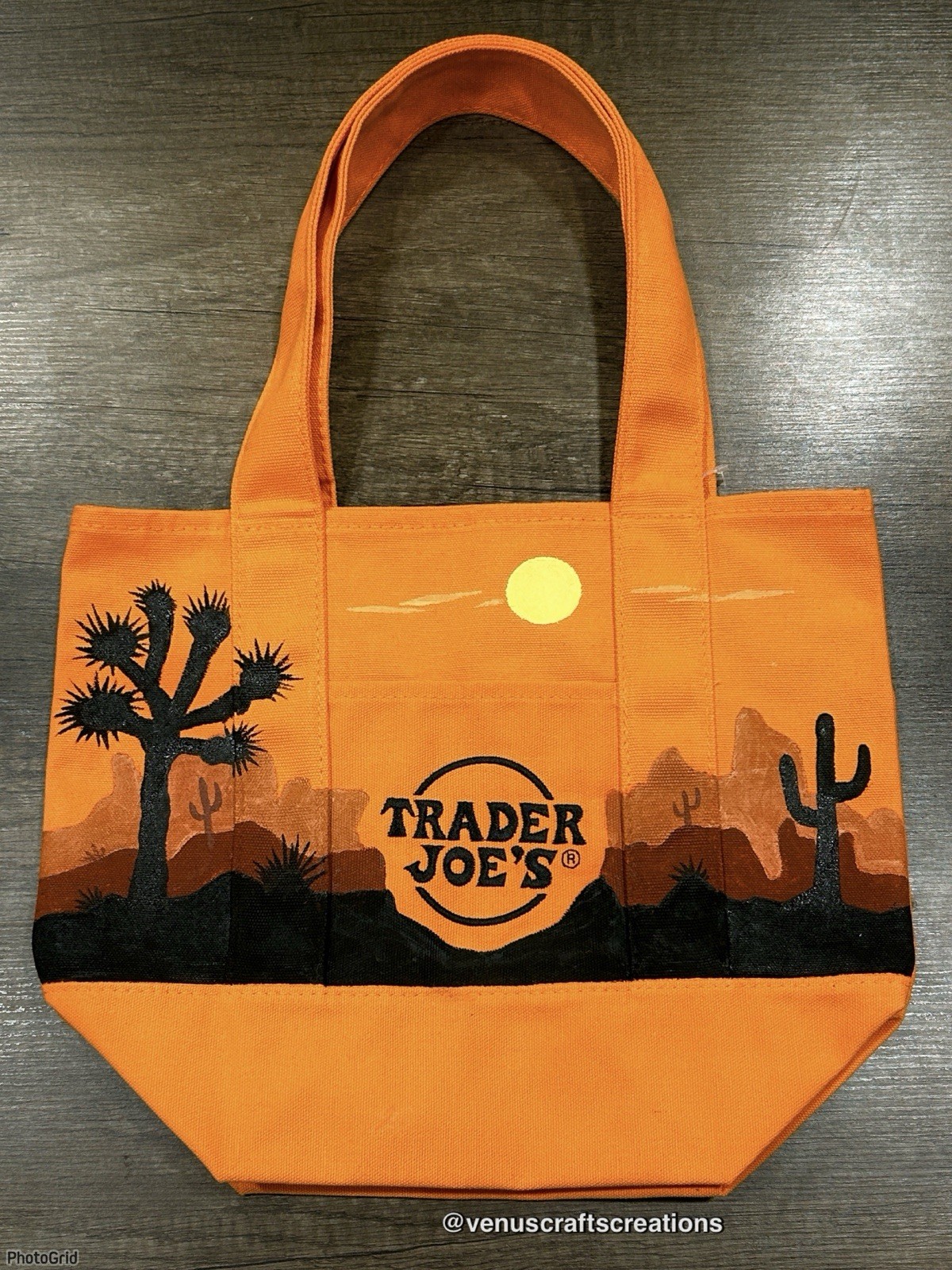Made to order — Hand-Painted ONE-SIDE Trader Joe’s Mini Orange Tote