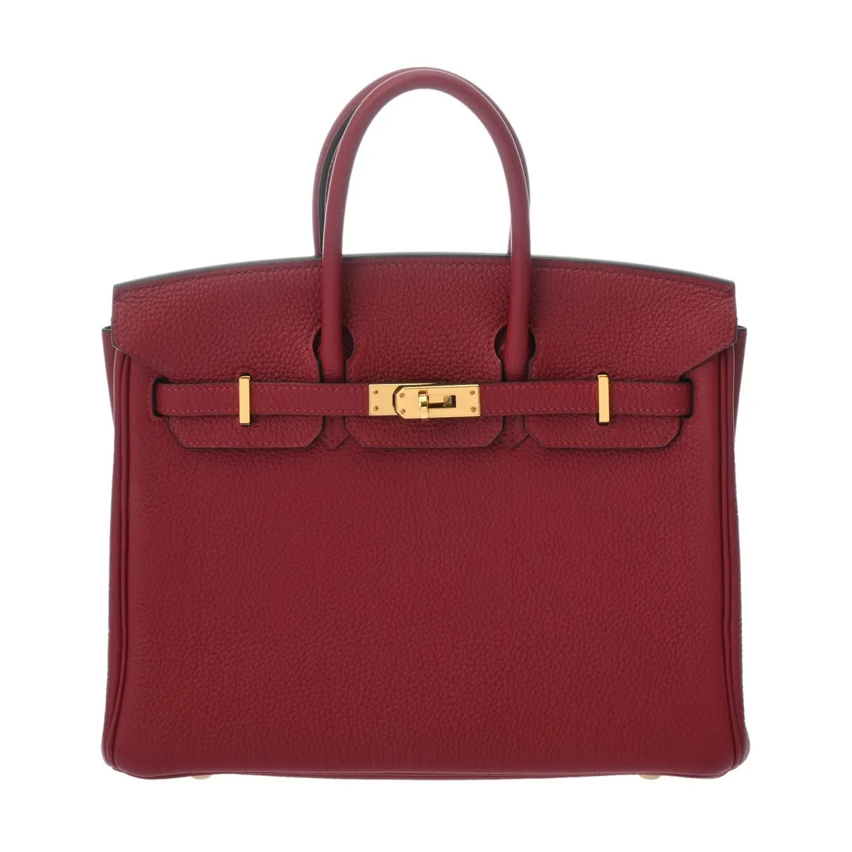 Hermes Birkin 25 Handbag Togo Leather Red #WB5671