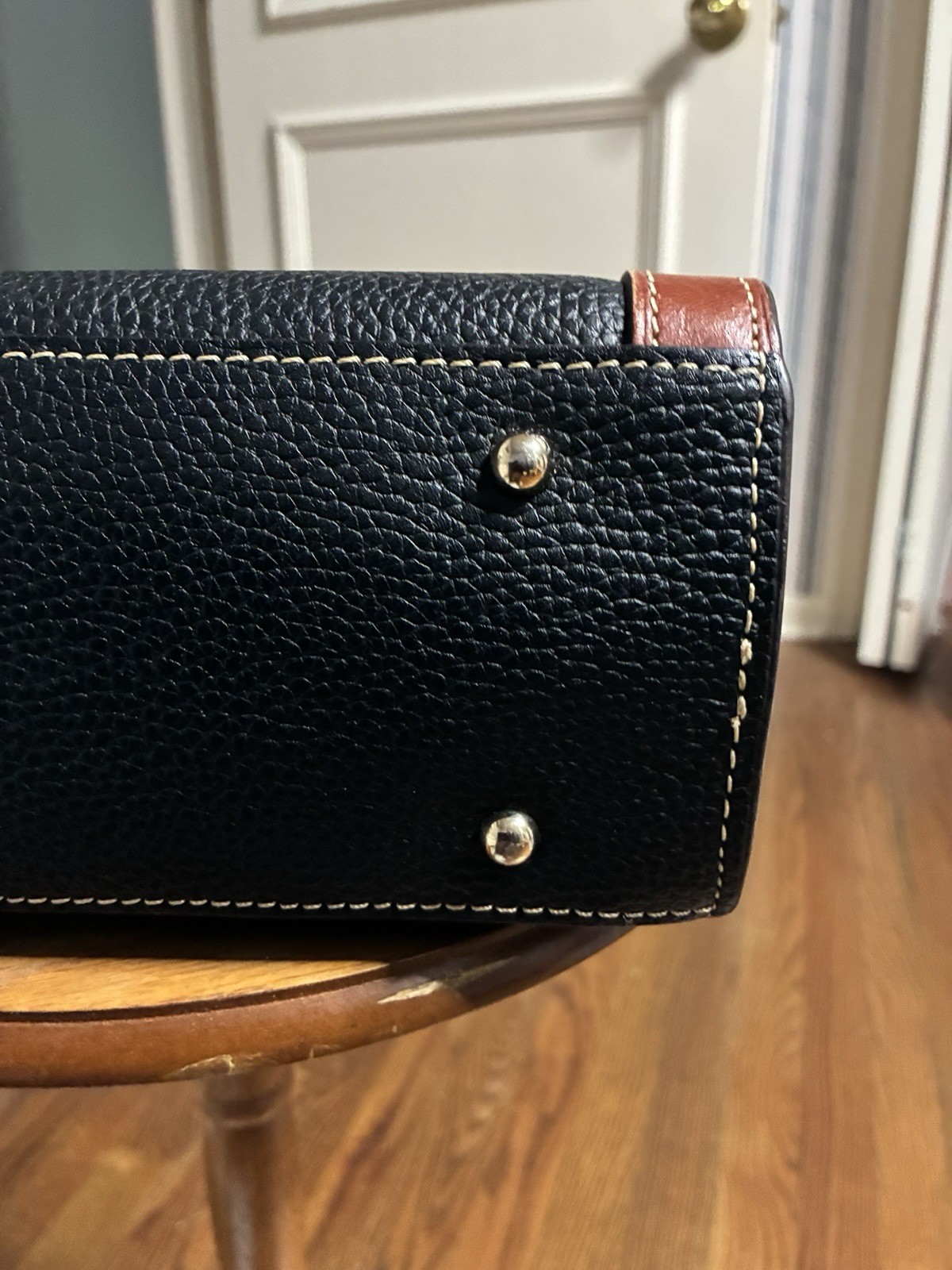 Dooney & Bourke Ariel Satchel – Black with Brown trim