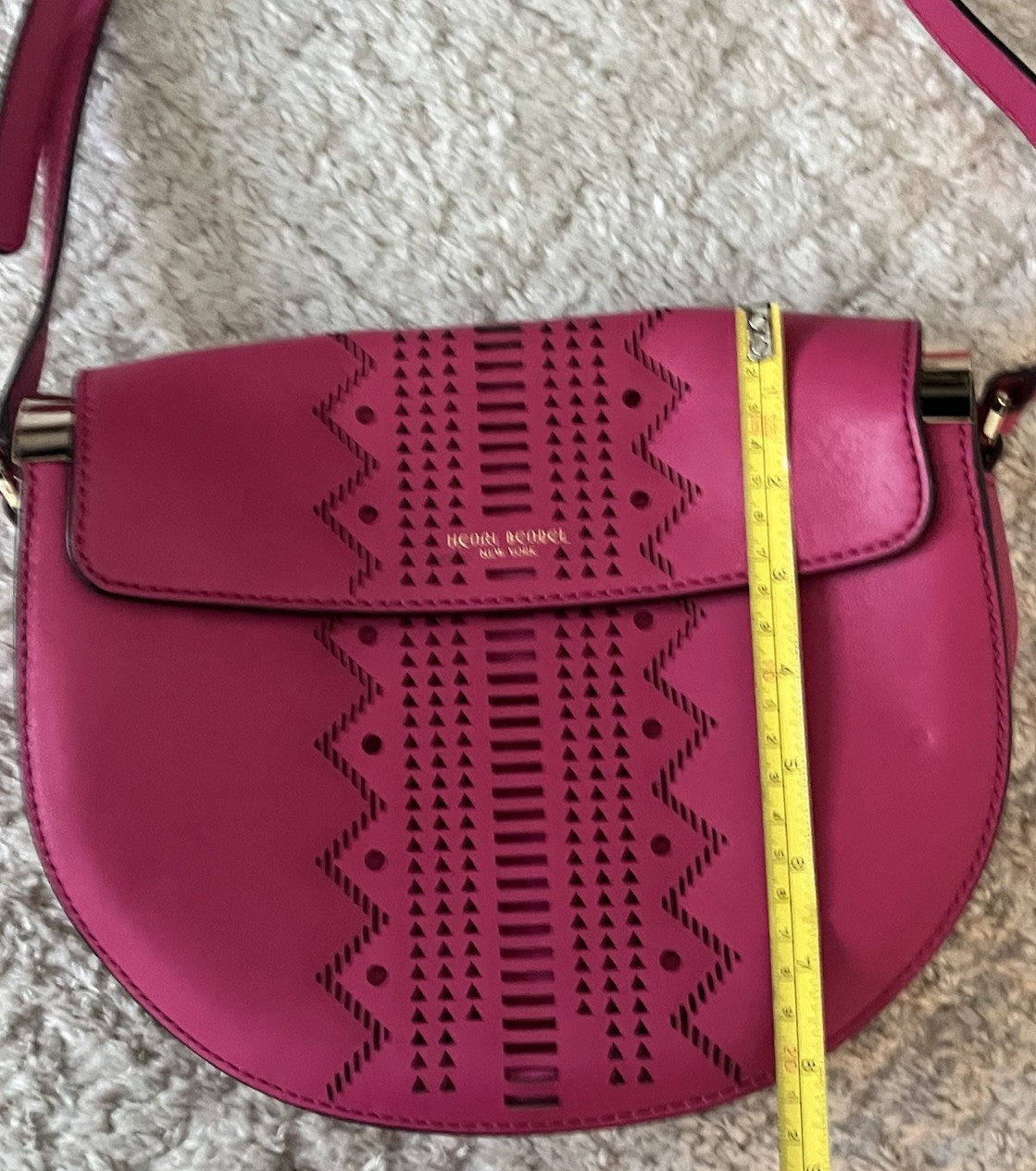 Henri Bendel Half Circle Bag Dark Pink Shoulder Bag