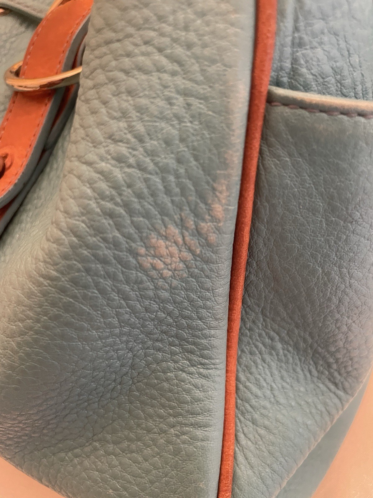VTG Kenneth Cole Turquoise/Ocean Color Leather Double Strap Hand Shoulder Purse