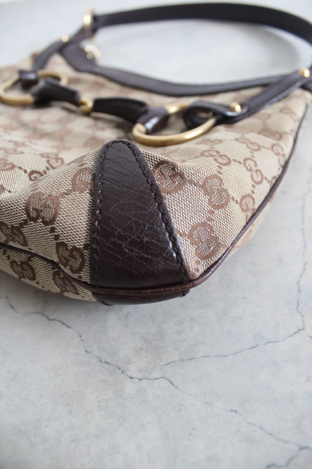 Gucci Canvas Horsebit hobo bag — Tom Ford era (Entrupy Certified)
