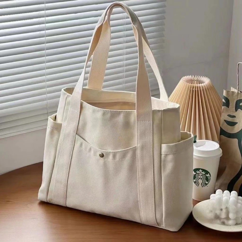Stylish Large Canvas Tote Bag for Work, College & Daily Use – Women’s Shoulder
