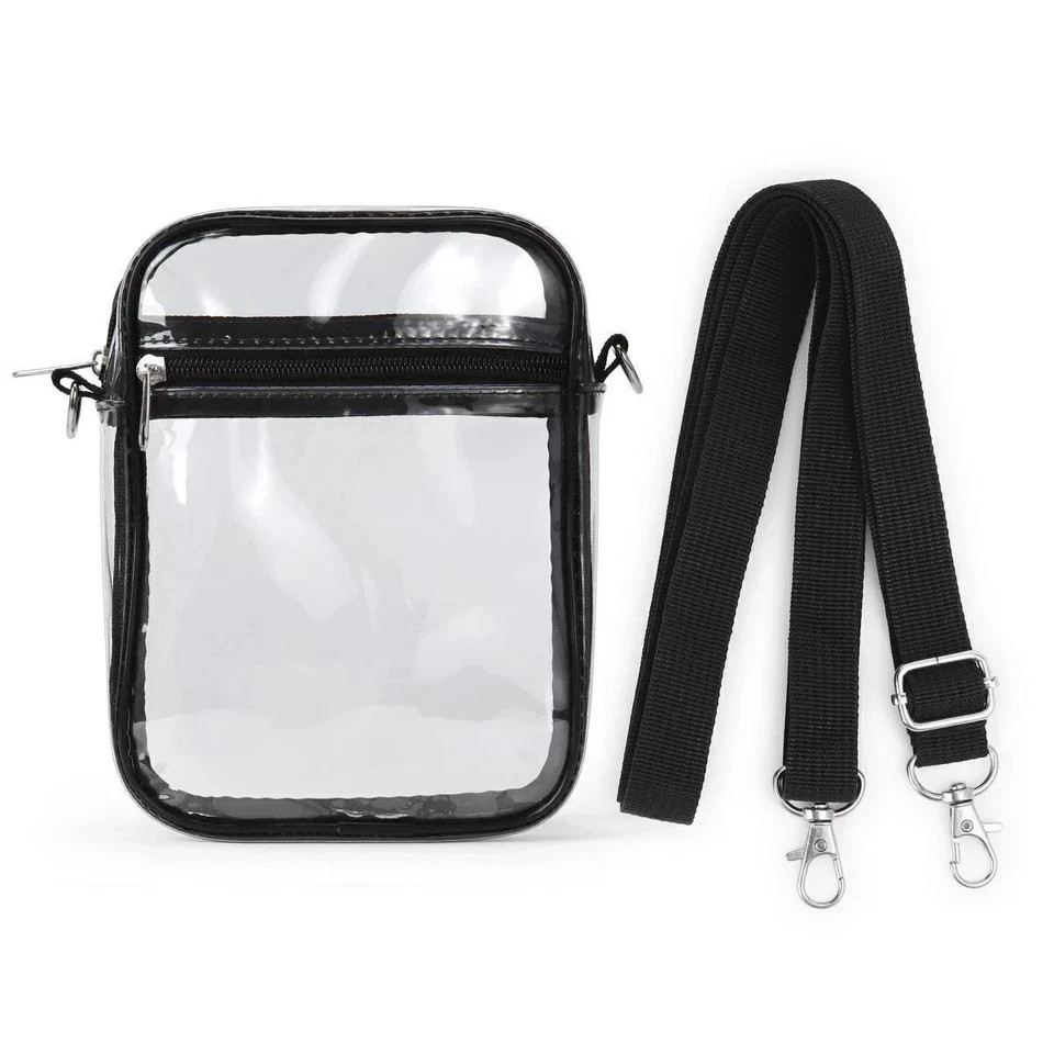 Clear Purse Stadium Approved Clear Bag See Through Zipper Crossbody Shoulder Bag