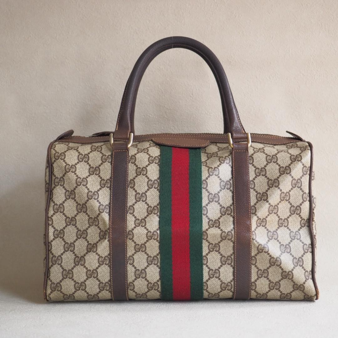 GUCCI GG Supreme Handbag Boston Bag Women Auth 7.87 x 13.77 x 6.69inch