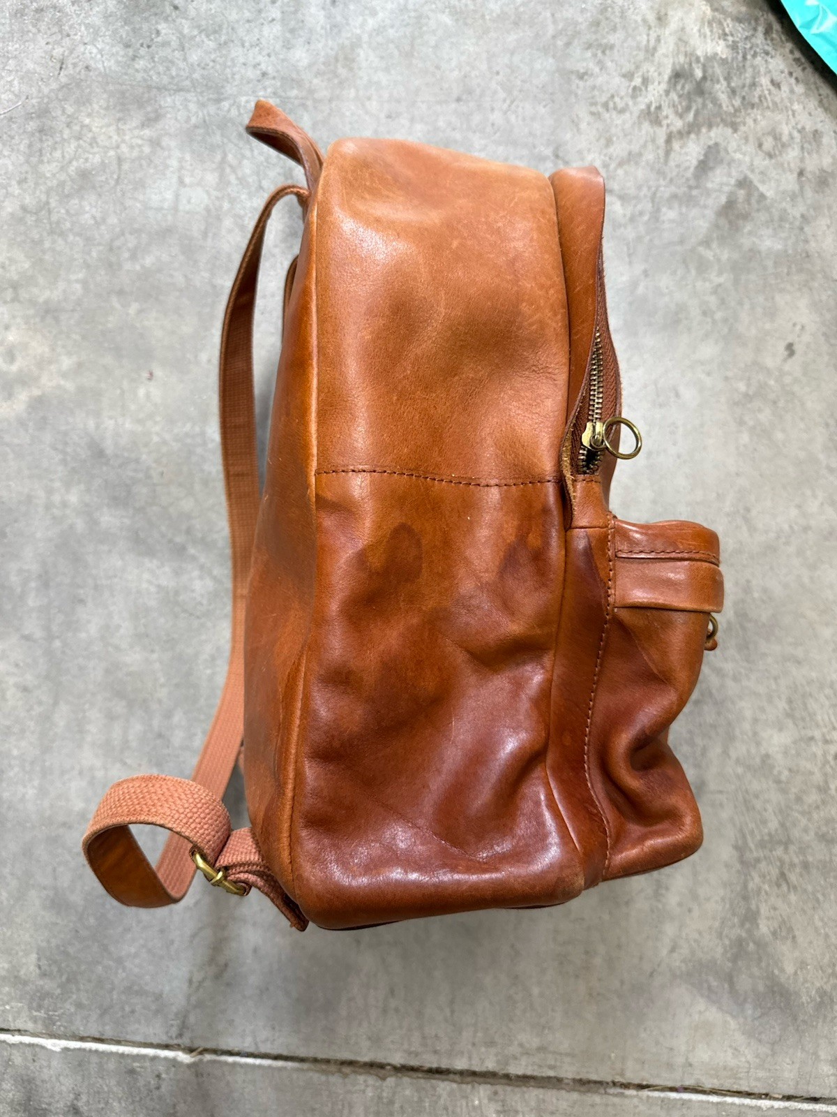 Madewell Leather Backpack 15” Lorimer Rustic Chestnut Brown Transport Travel Bag