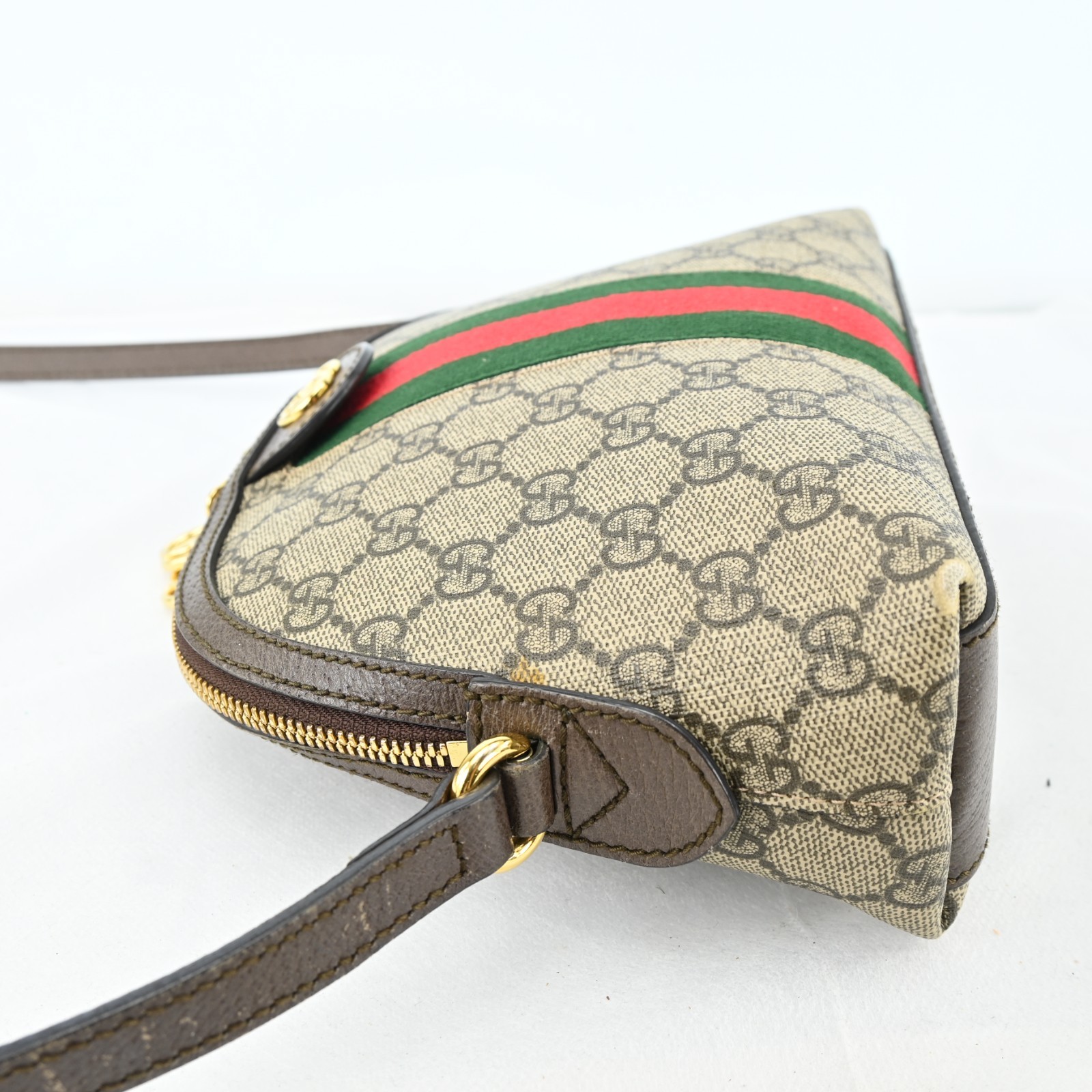 GUCCI Ophidia Sherry Line GG Shoulder Bag PVC Canvas BrownN2882YOS805