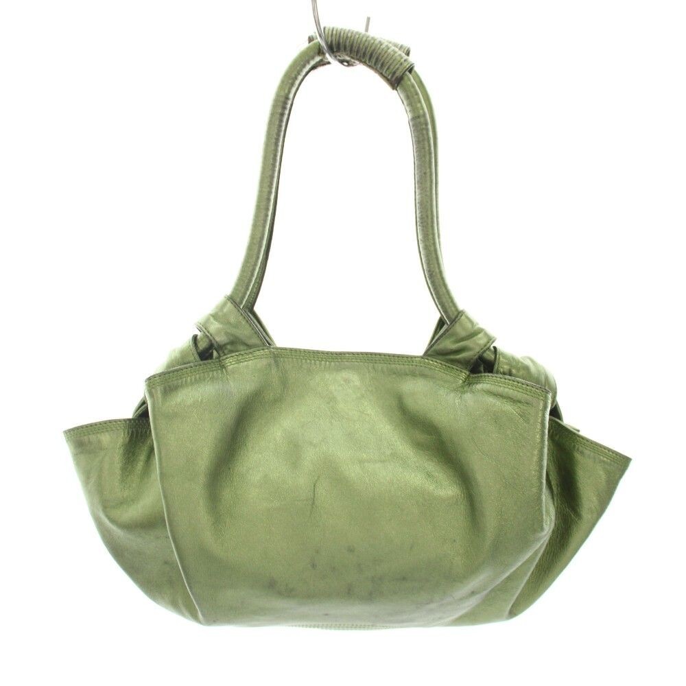 LOEWE Handbag Nappa Aire Leather Metallic Green Vintage Authentic From Japan