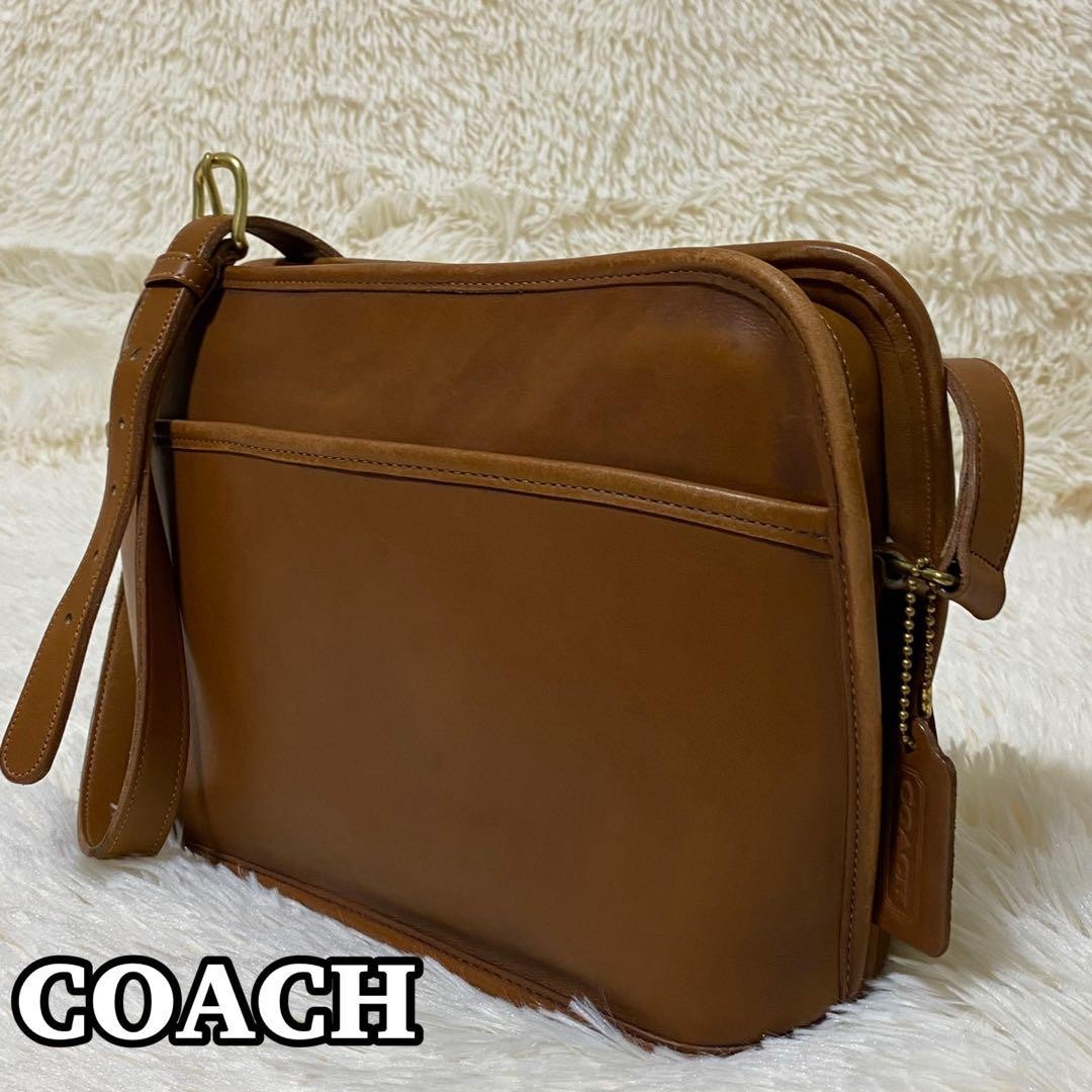 COACH Old COACH Brown Club Tan Leather Shoulder Bag Made in USA