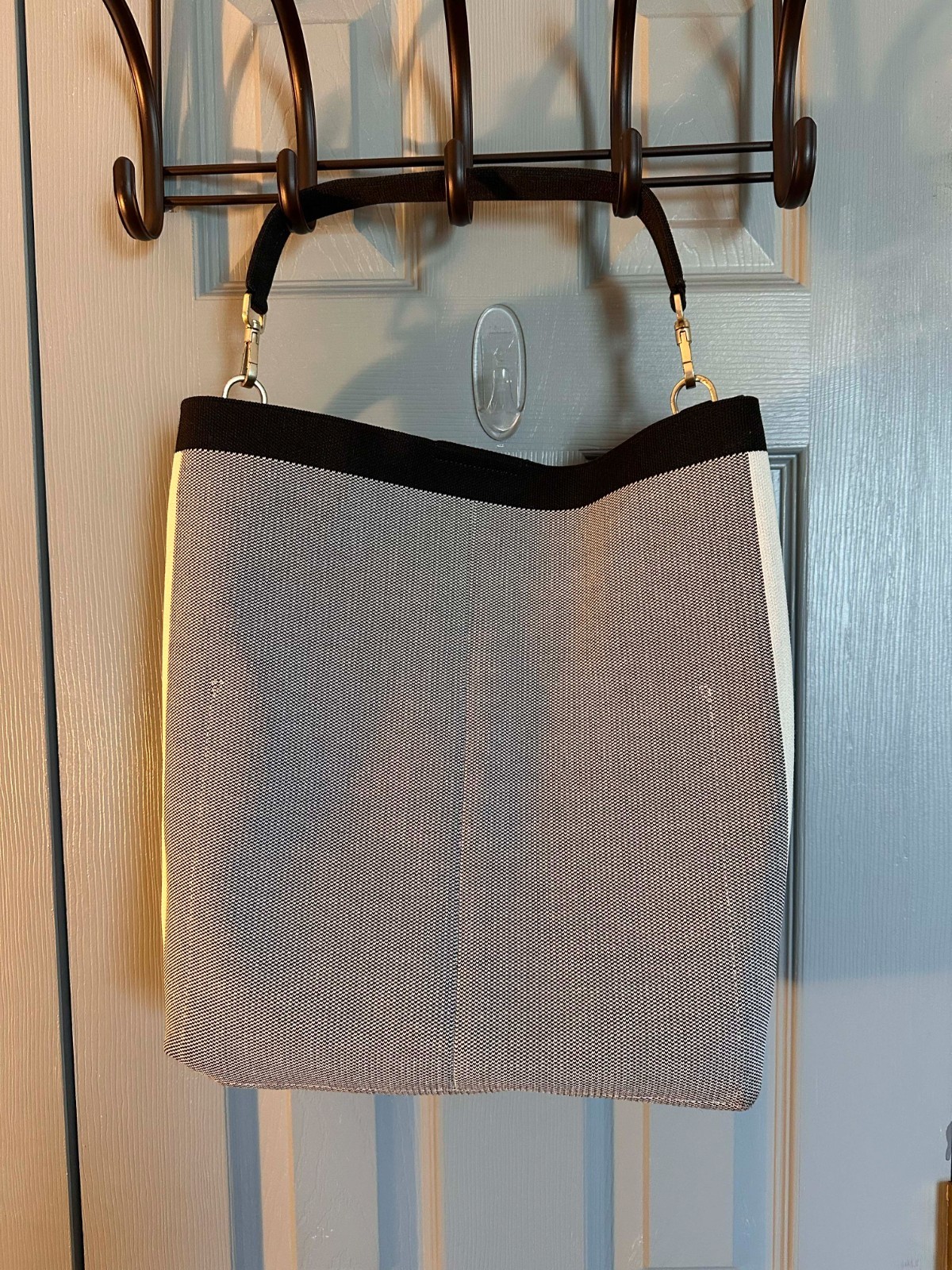 Rothy’s bucket bag Black/White Woven