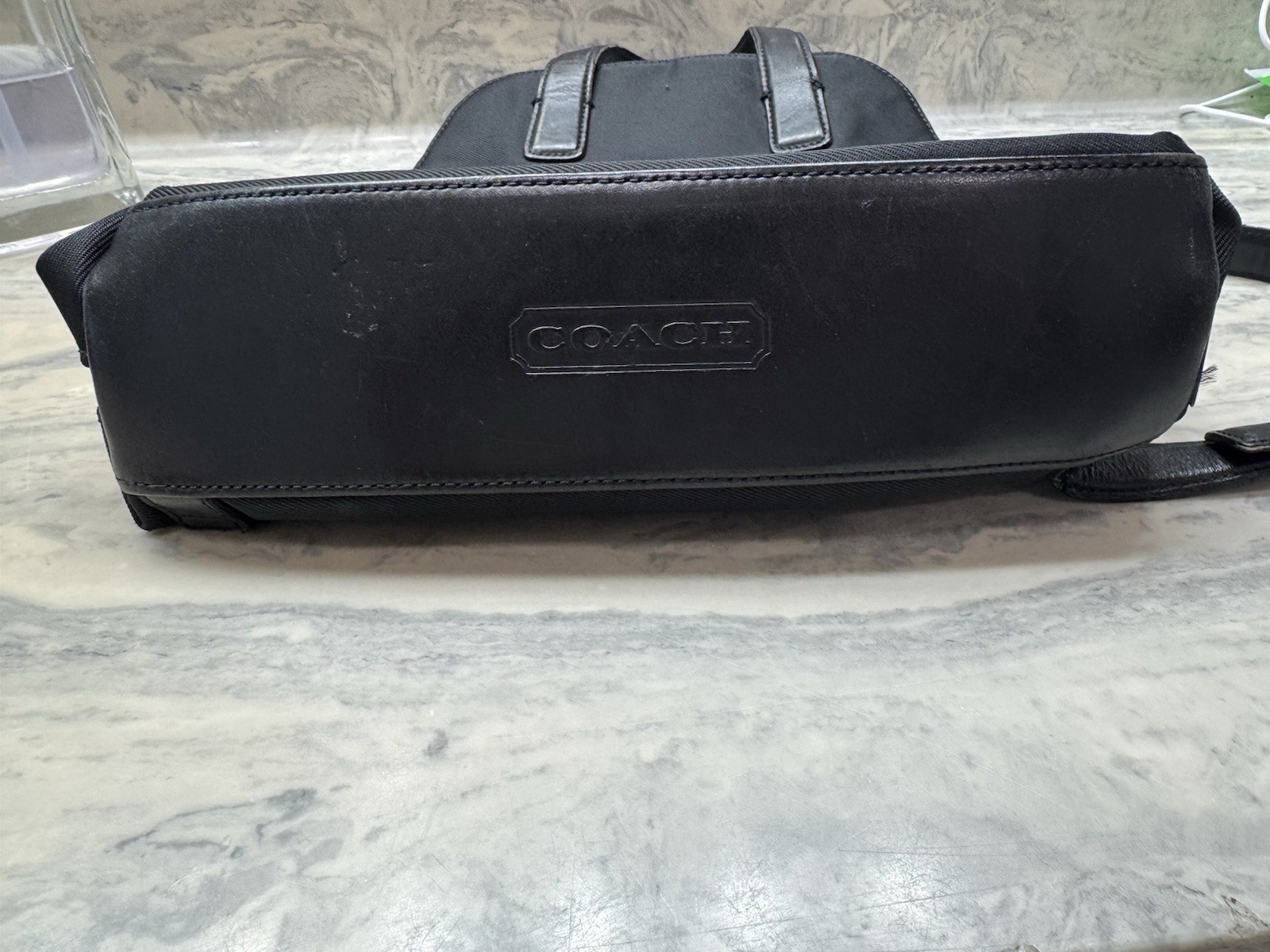 Coach Mercer 7404 Black Nylon Leather Trim Backpack Purse One Strap Missing Read