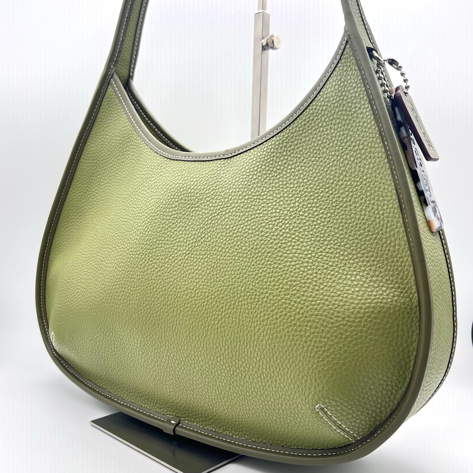 Coach Coachtopia Large Ergo Bag CQ018 Olive Green Pebbled Leather Digital ID