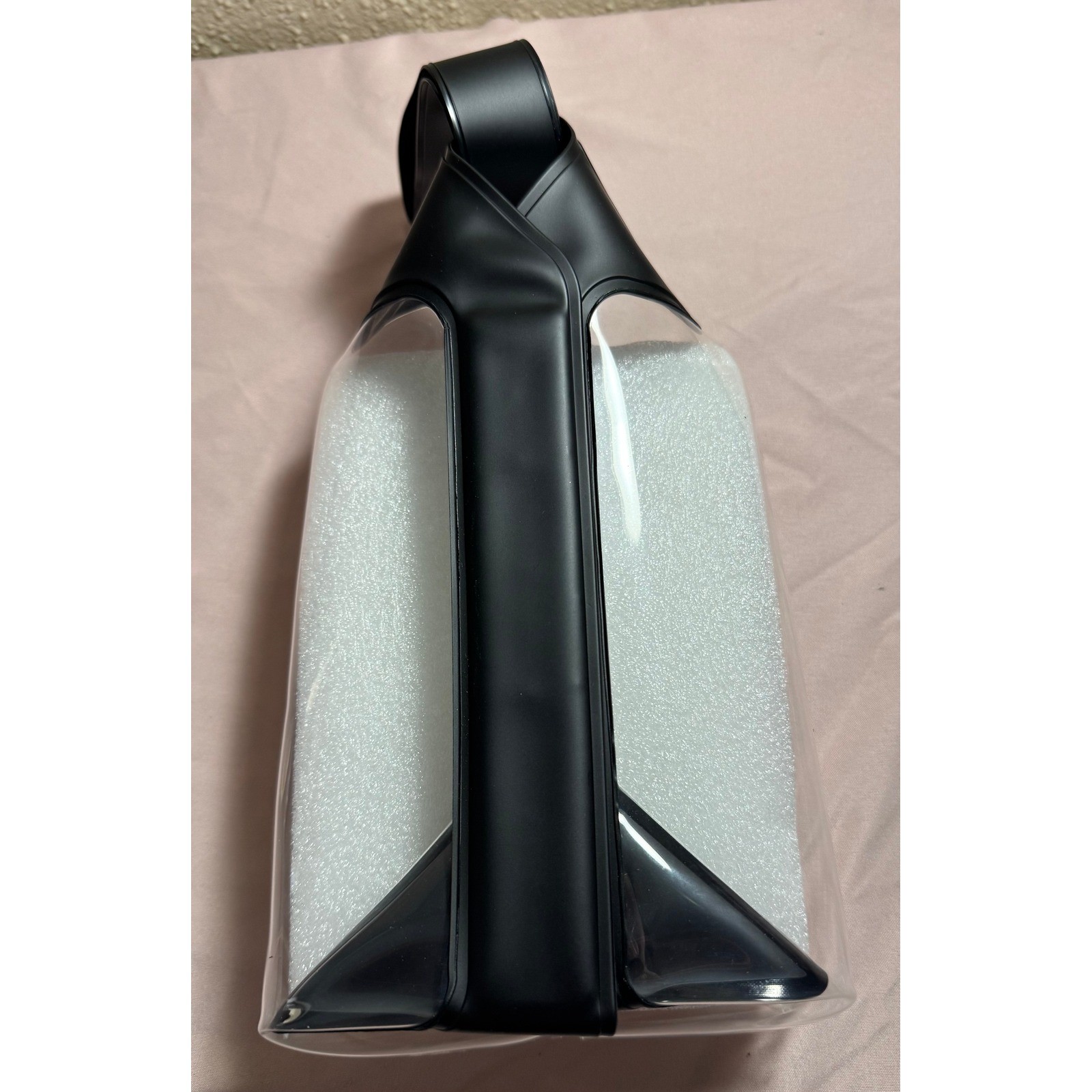 Clear PVC Matte Black Vinyl Handbag Minimalist Geometric Transparent Tote Bag
