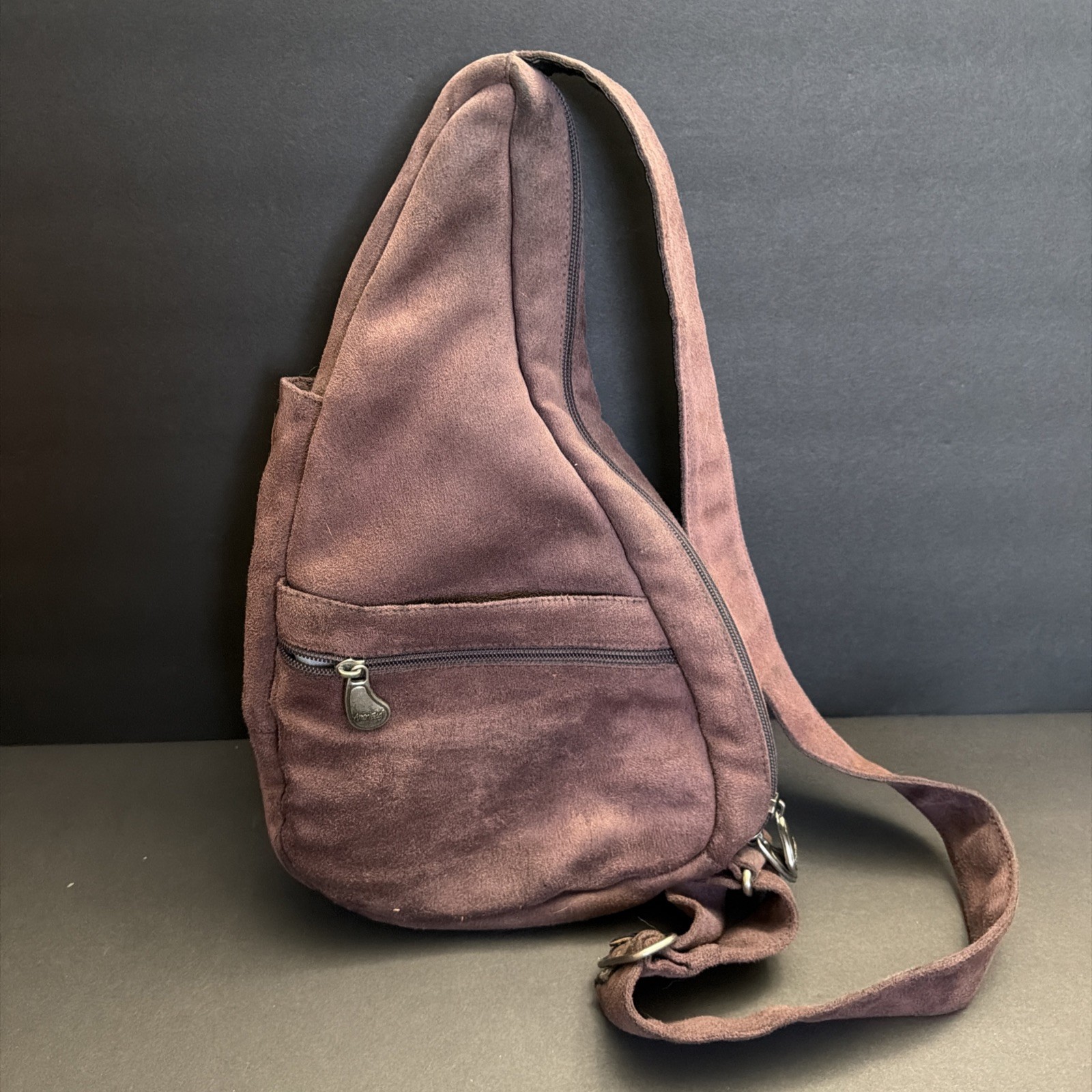 AmeriBag Healthy Back Bag Sling Backpack Brown Canvas Crossbody Ergonomic Large