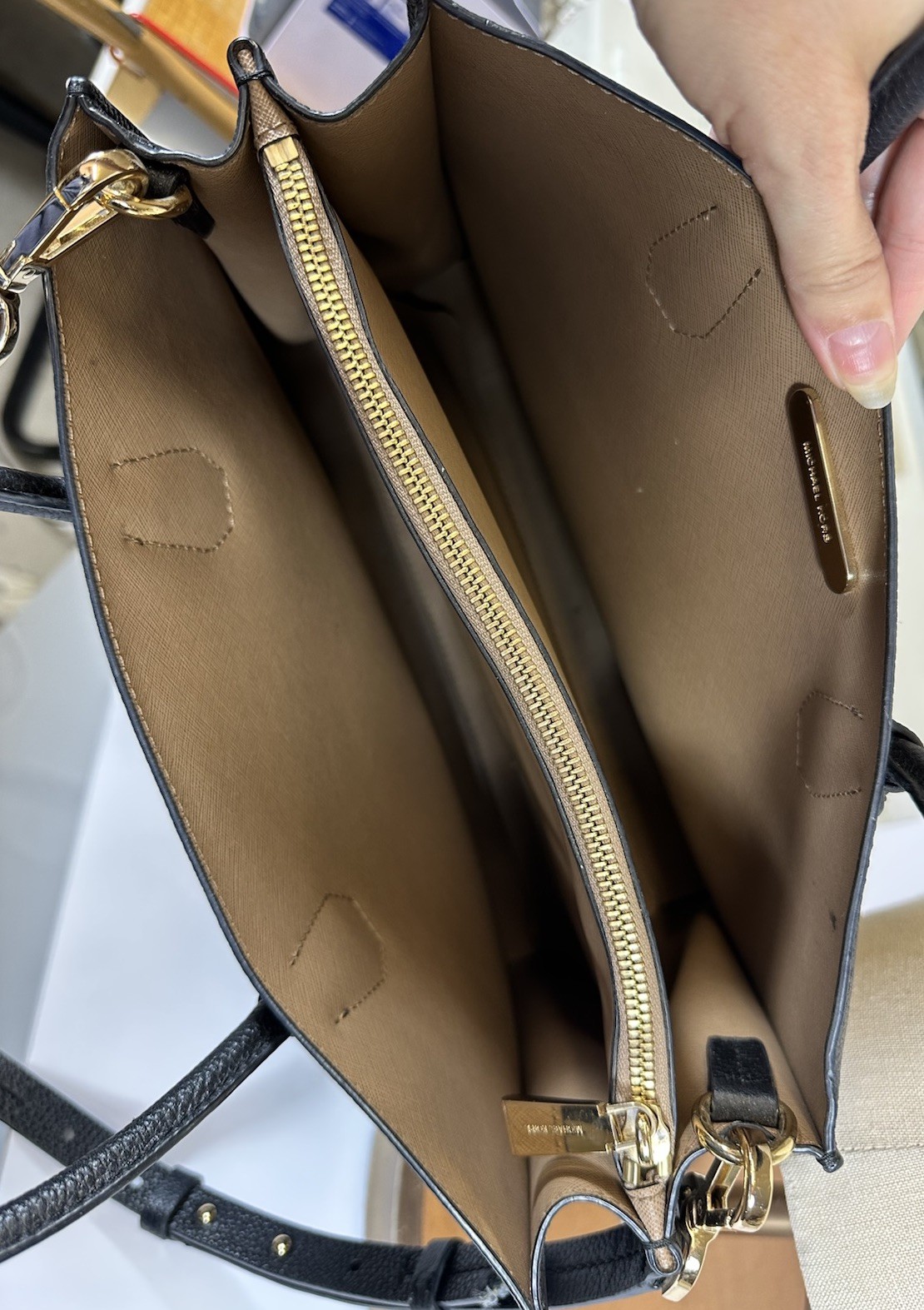 Michael Kors Mercer Large Tote Black Pebble Leather Handbag Satchel