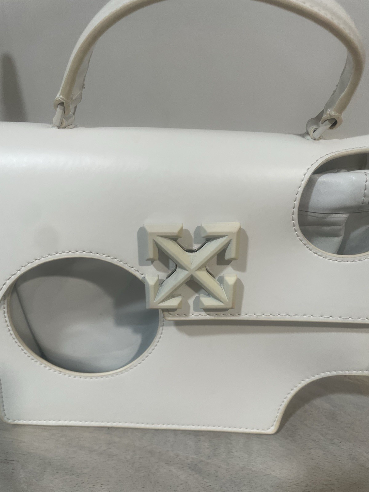 Off White Jitney 2.8 Meteor Holes Bag Leather with PVC ( Read the description)