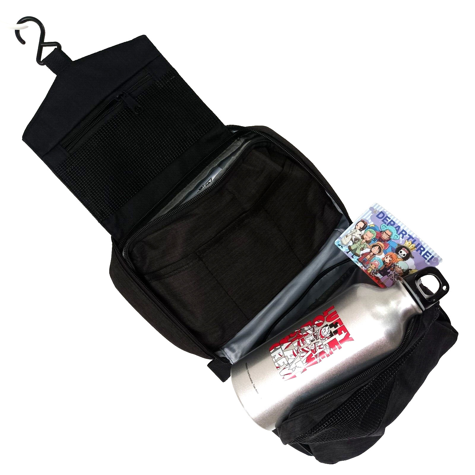 Luffy Straw Hat Pirates Dopp Kit + Luffy Aluminum Bottle 17.0 Fl. Oz. Combo Set