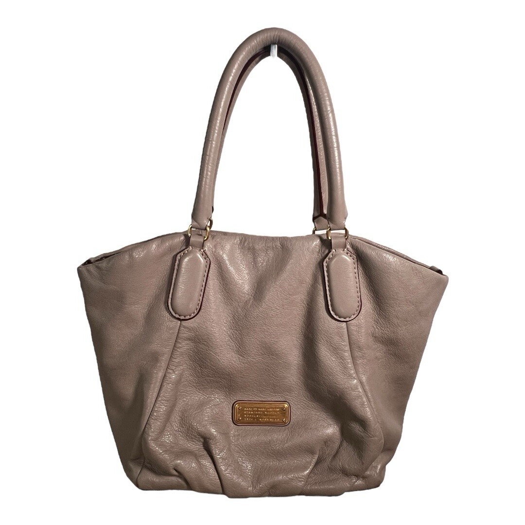MARC by Marc Jacobs Classic Q Fran Satchel Bag Pebbled Leather Cement Gray
