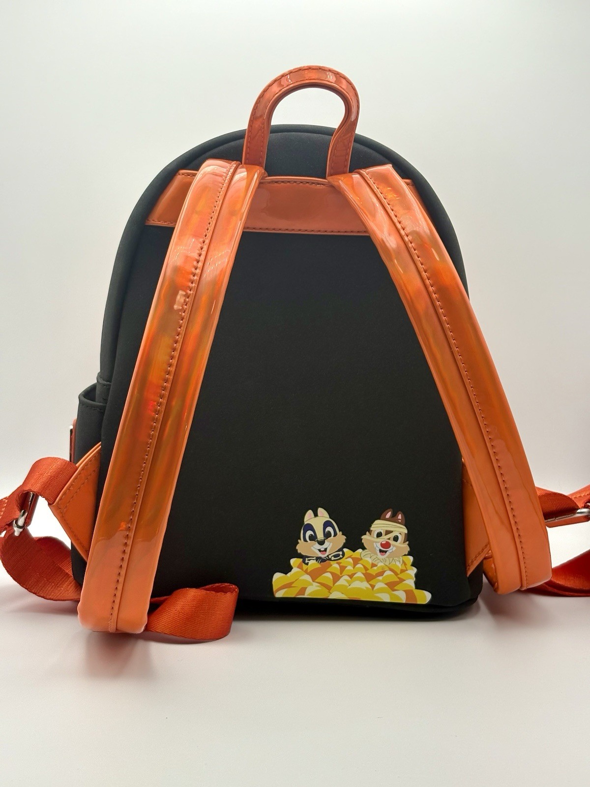 Loungefly Disney Chip Dale Mickey Pumpkin Backpack Glow Dark Halloween + Horns