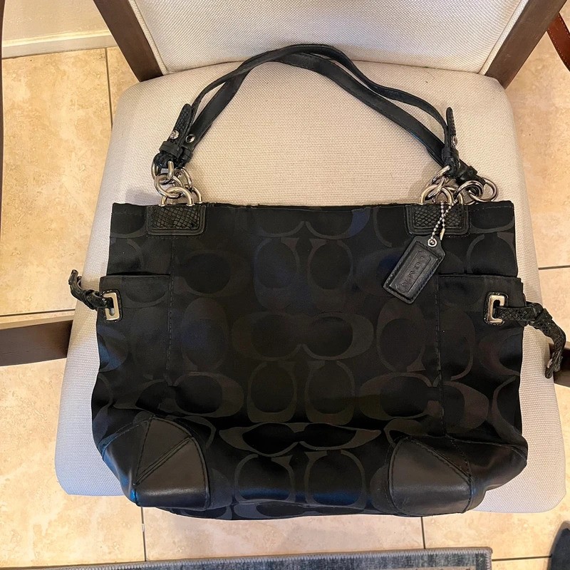 Coach signature Y2K Peyton black/brown hobo shoulder bag