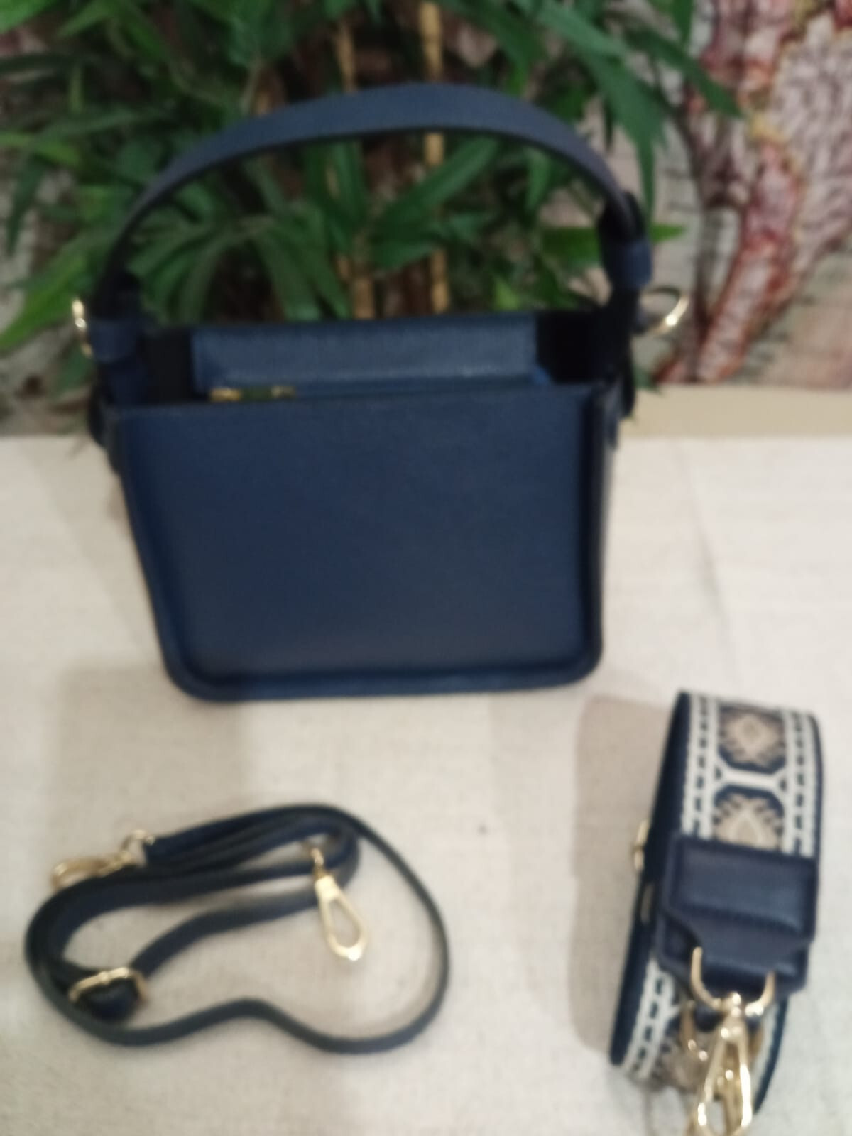 Mini bag bag women girls real leather hand and shoulder strap blue genuine le…