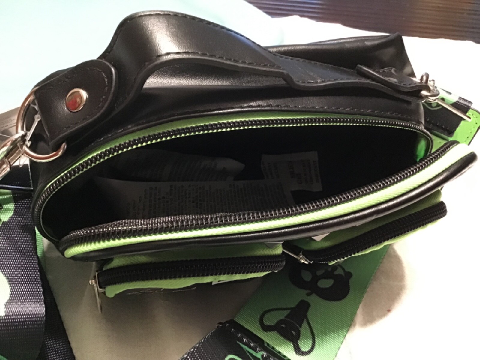Disney Parks Villains Crossbody Bag Purse Up to No Good Black Green New