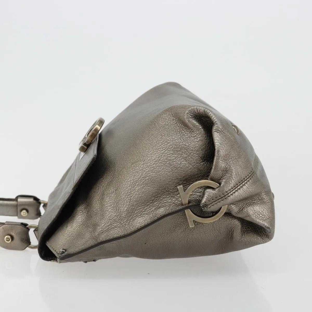 Salvatore Ferragamo Sofia Satchel Leather Silver Handbag