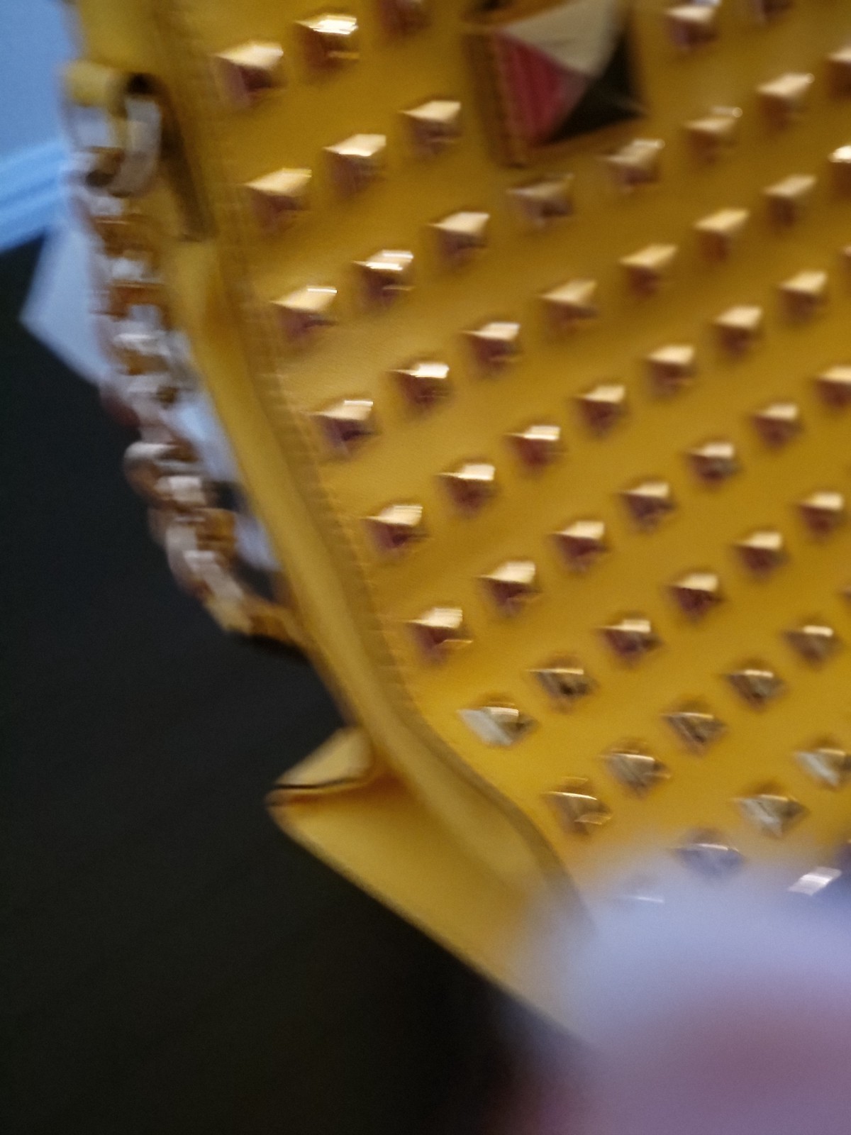 Michael Kors Hamilton Large Studded Tote Sunshine Yellow Saffiano Leather Bag