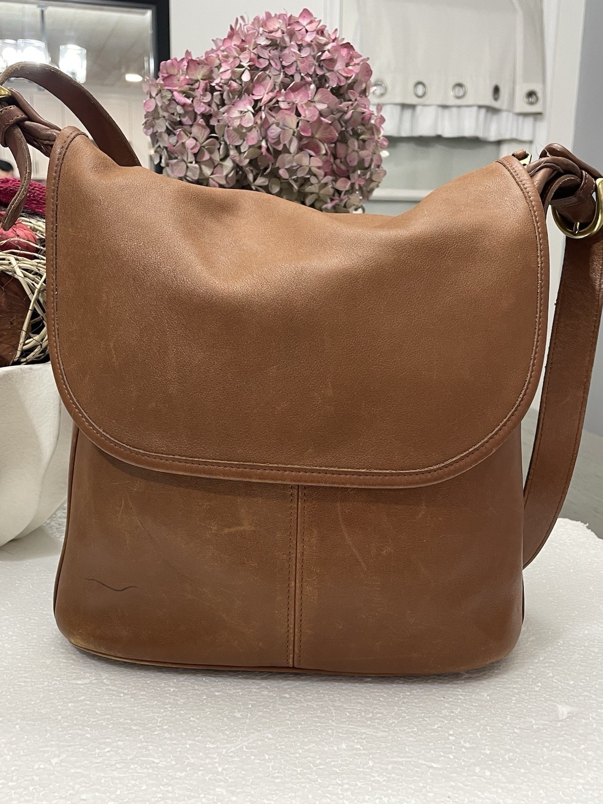 Vintage Coach Whitney 4115 Brown Leather Shoulder Bag Classic Flap