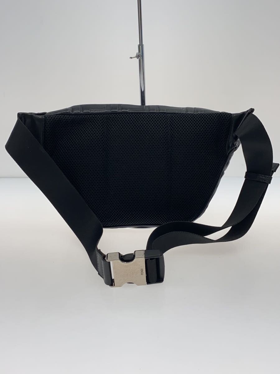 FENDI Waist Bag Leather Zucca Pattern BLK All Over Pattern 7VA434 A72V Corner we