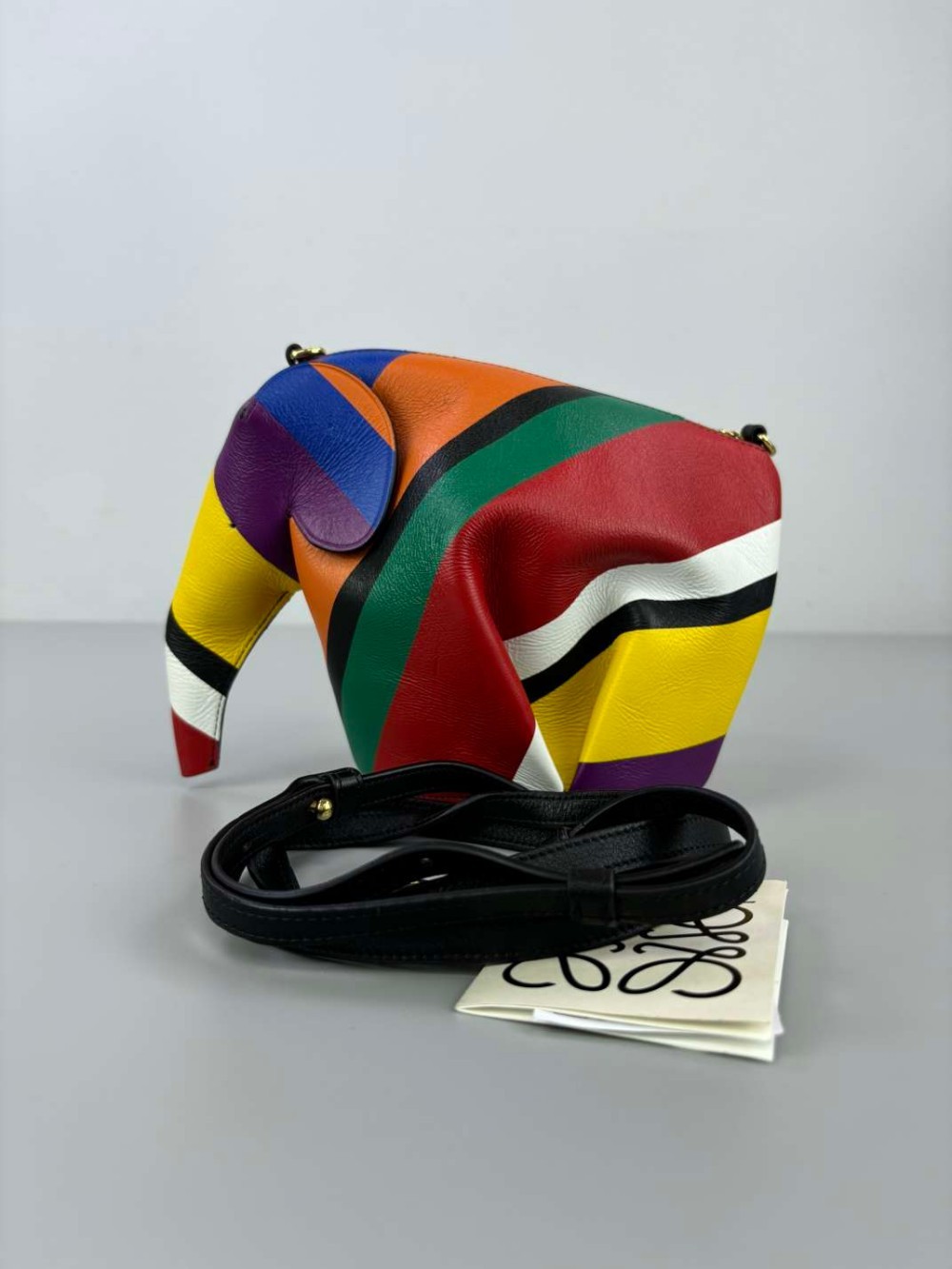 Loewe Elephant Bag Multi color splicing leather shoulder bag mini