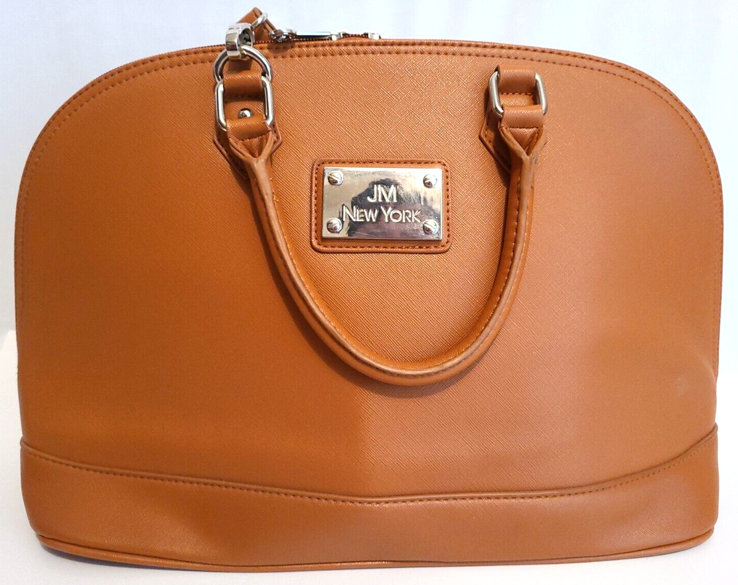 JM New York Lg Tote Shoulder Travel Bag Purse Brown Tan Career Casual Business