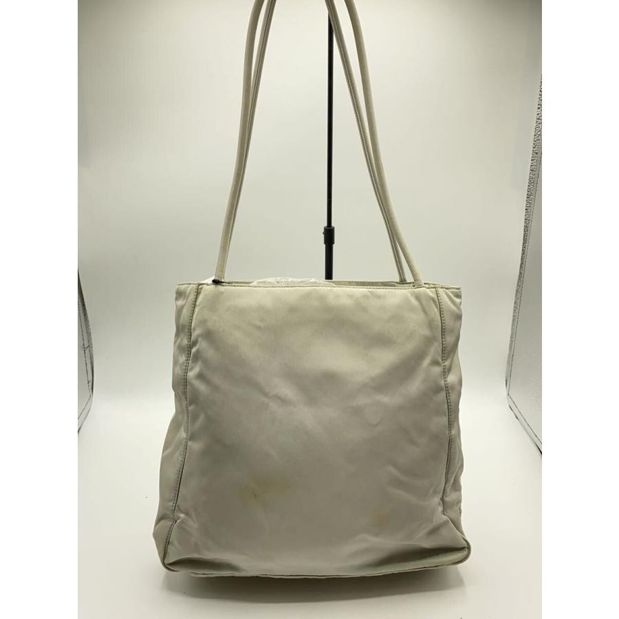 PRADA Gray Tote Bag Women Double Shoulder Straps Stains Rust 11.4in Auth