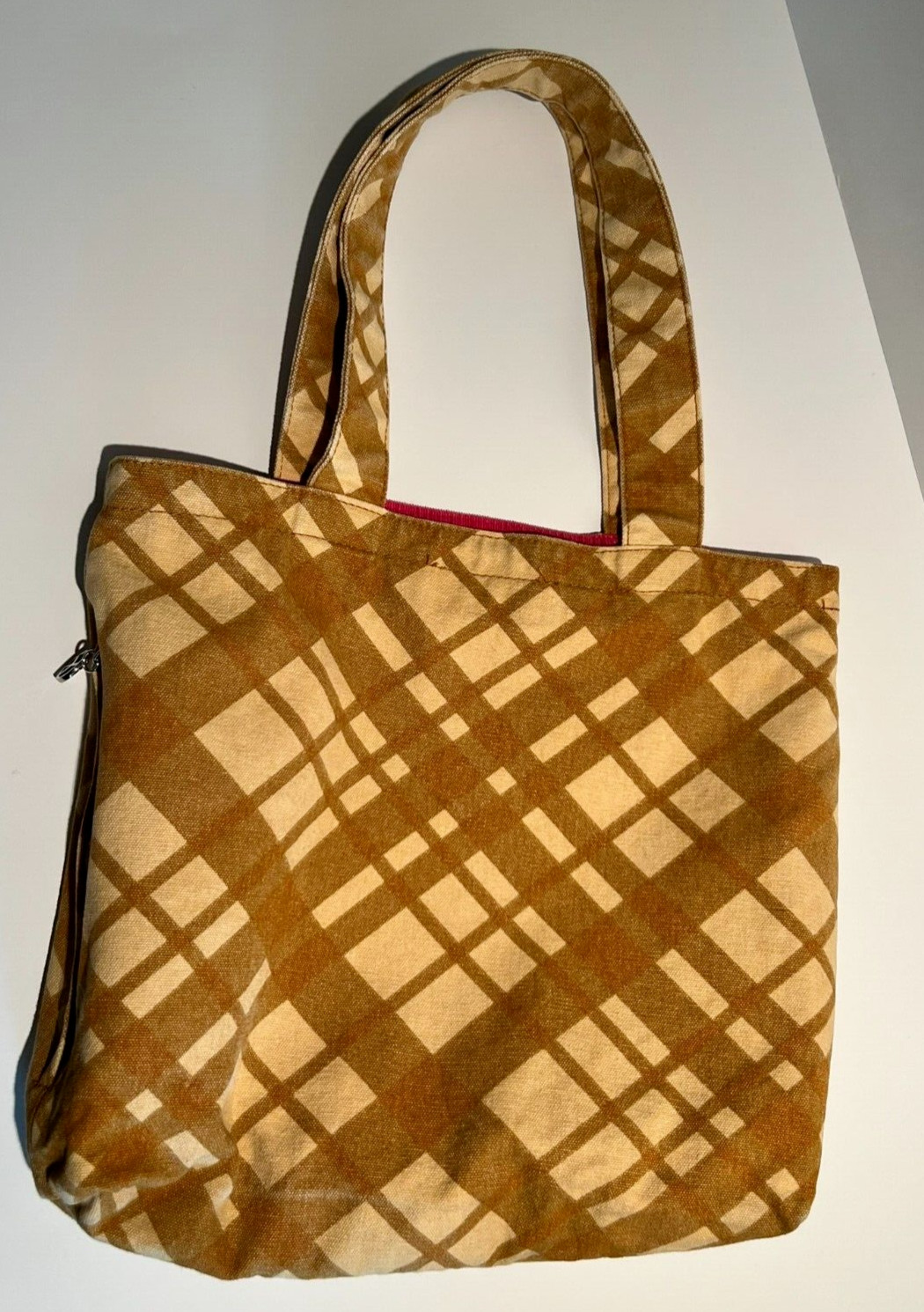 BUNGALOW 360 Yellow Plaid Bag DOG CAT BICYCLE Forest REVERSIBLE CANVAS TOTE