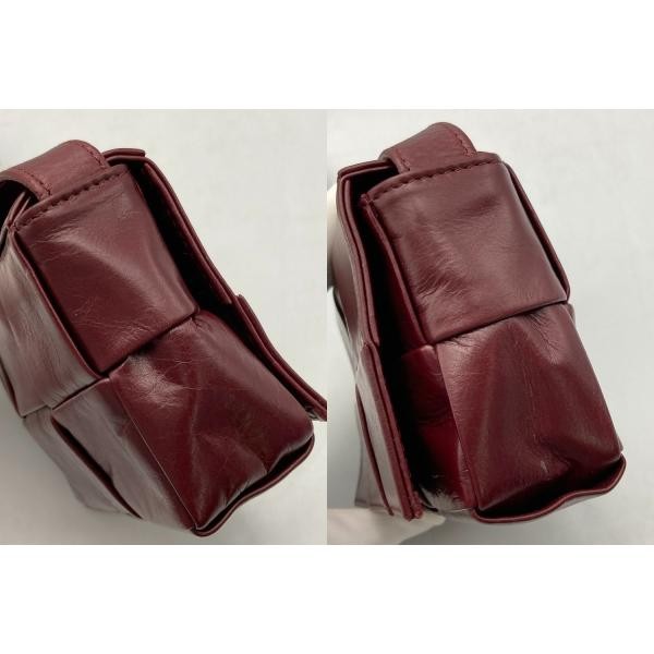 BOTTEGA VENETA CANDY CASSETTE SHOULDER BAG Burgundy D4 Used