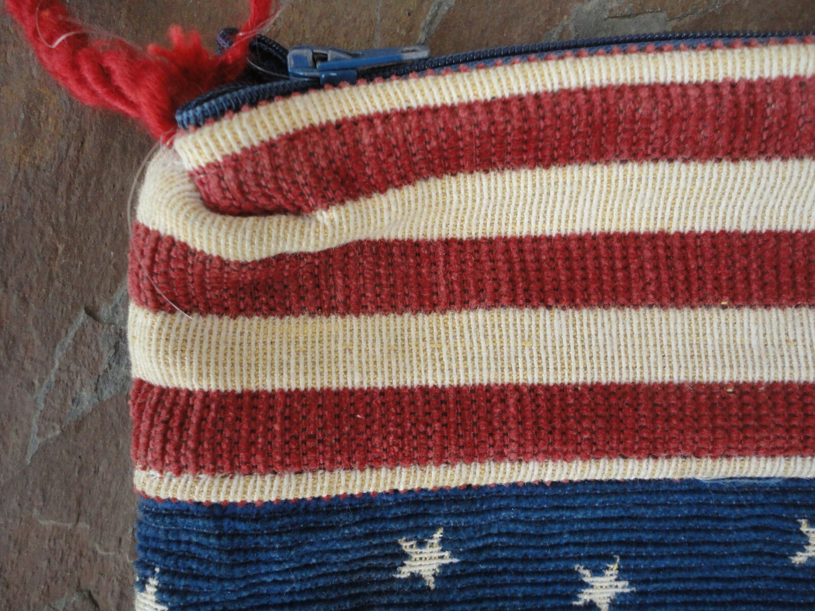 American Flag Red White Blue & stars tapestry purse patriotic bag ‘rope’ strap