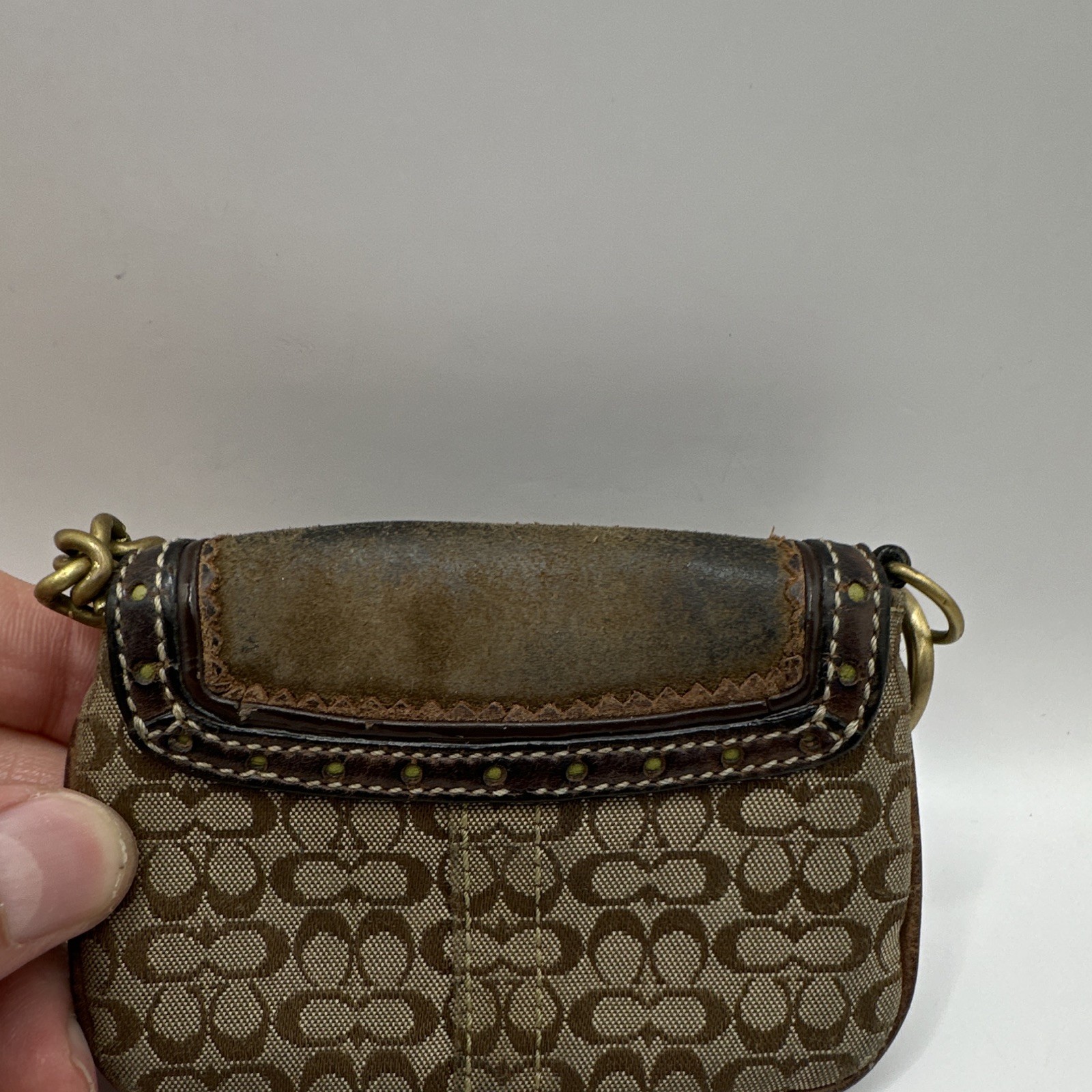 Coach Micro Soho Bag Charm Suede/Leather Brass Turn-Lock Vintage 2006 Bag
