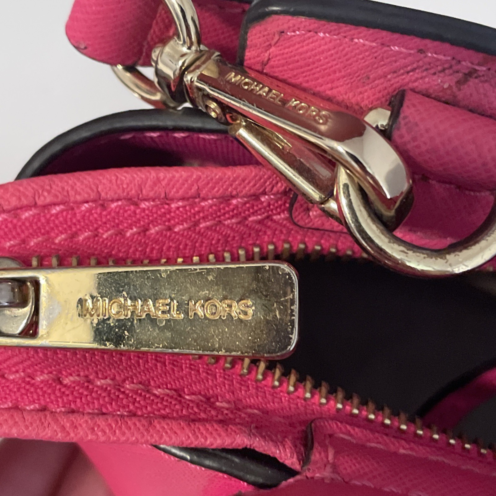 Michael Kors•Pink Leather Small•Selma Crossbody Bag Strap Dust Womens Classic