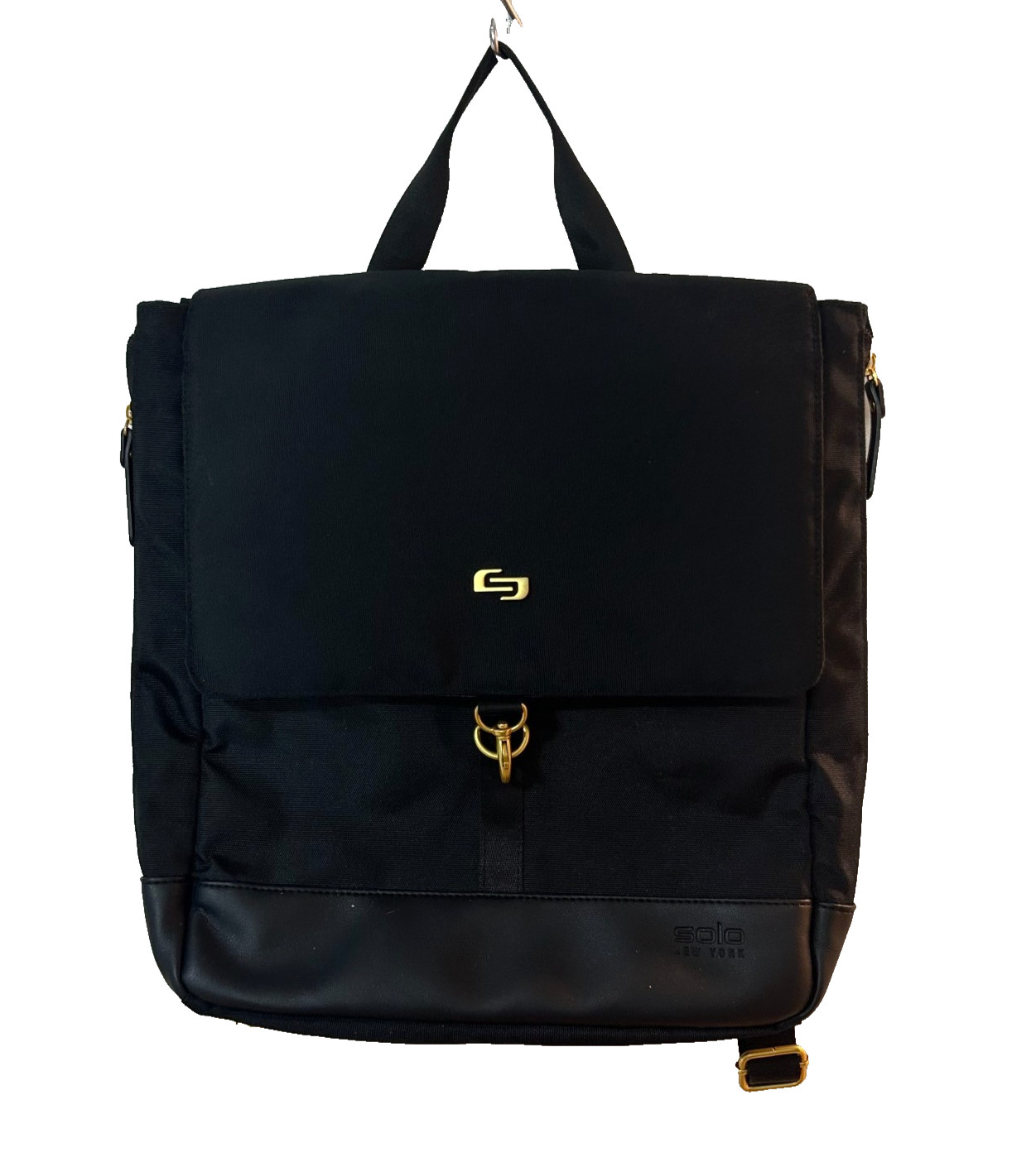 New Solo New York Hybrid Tote Backpack Zip Adjustable Strap 13.3 IN Laptop BL