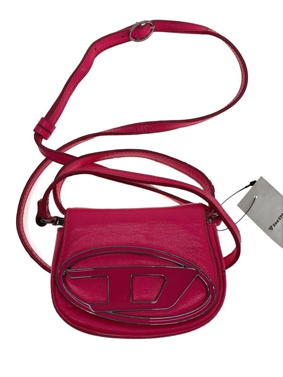 DIESEL 1DR XS Pink PVC Crossbody Shoulder Bag Solid Silver Hardware