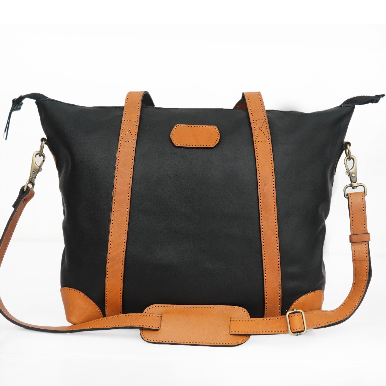 Women’s Handmade Black Vintage Genuine Leather Large Tote Shoulder HandBag Purse