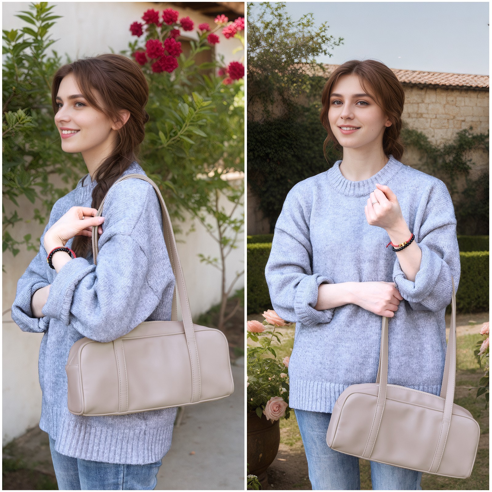 Handbags for Women Trendy Vegan Leather Underarm Purse Daily Shoulder Bag