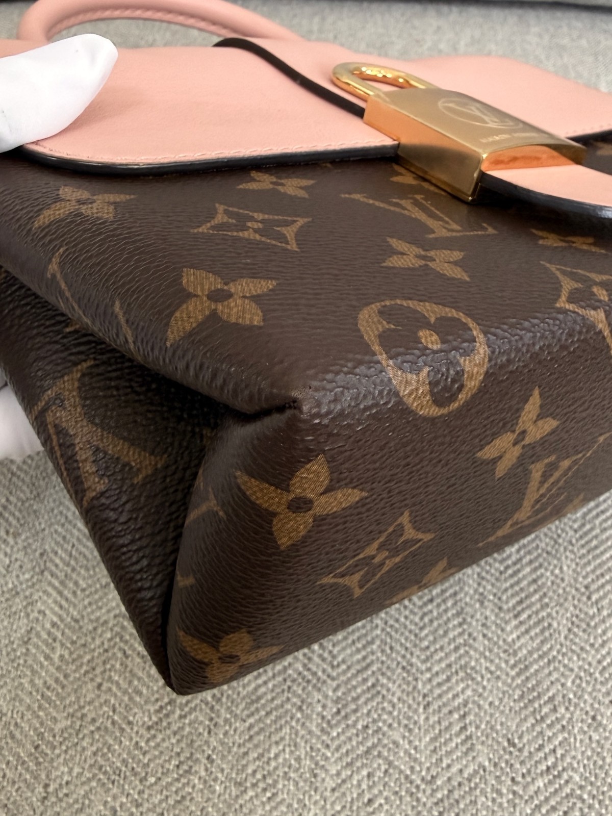Louis Vuitton Locky BB Monogram Canvas Pink Leather Top Handle Bag GHW 2019