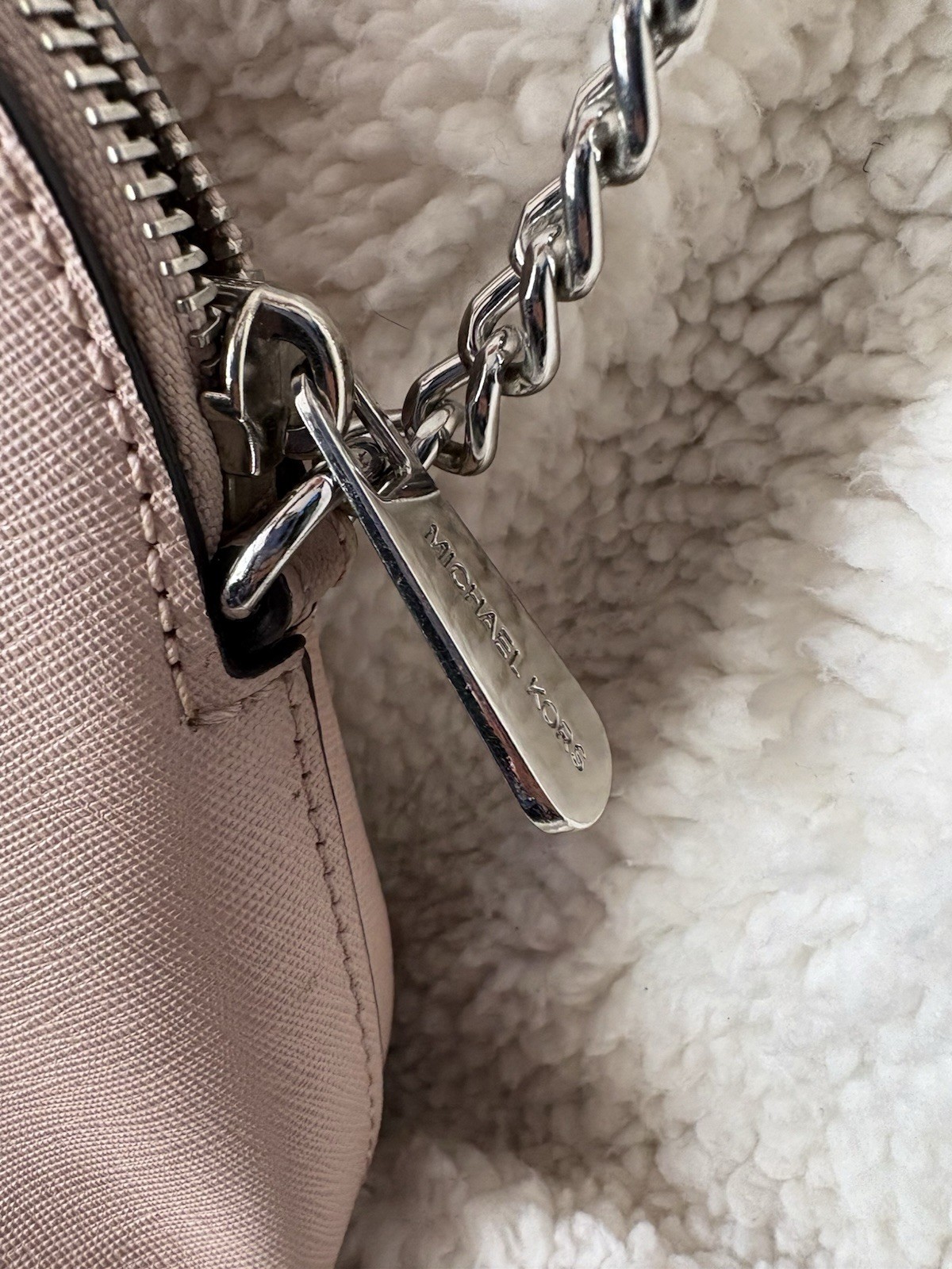 Michael Kors Pink Crossbody Bag Zip Closure Detachable Adjustable Strap Pockets