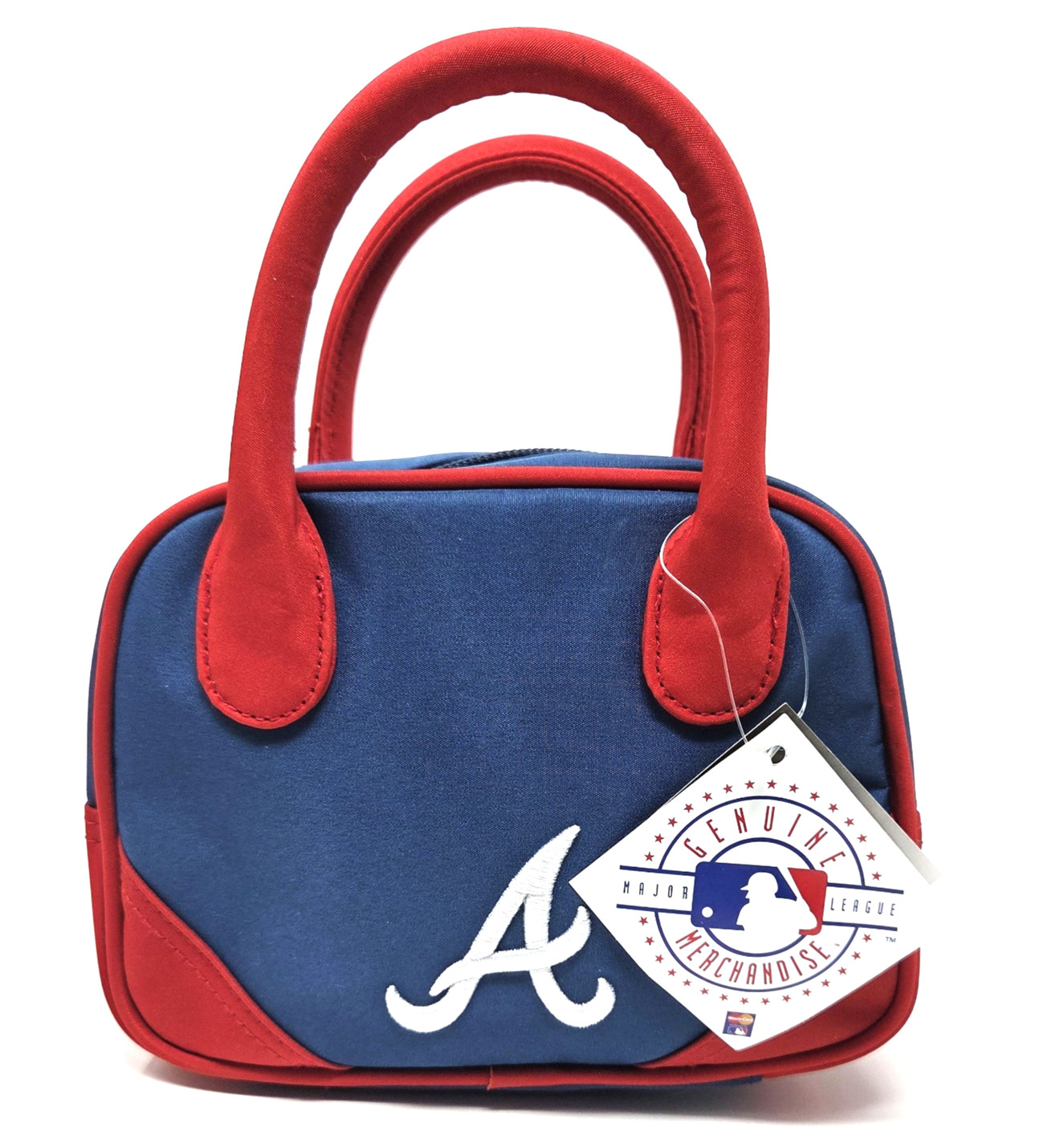 Atlanta Braves Micro Bowler Purse Small Handbag Dual Handles Embroidered Logo