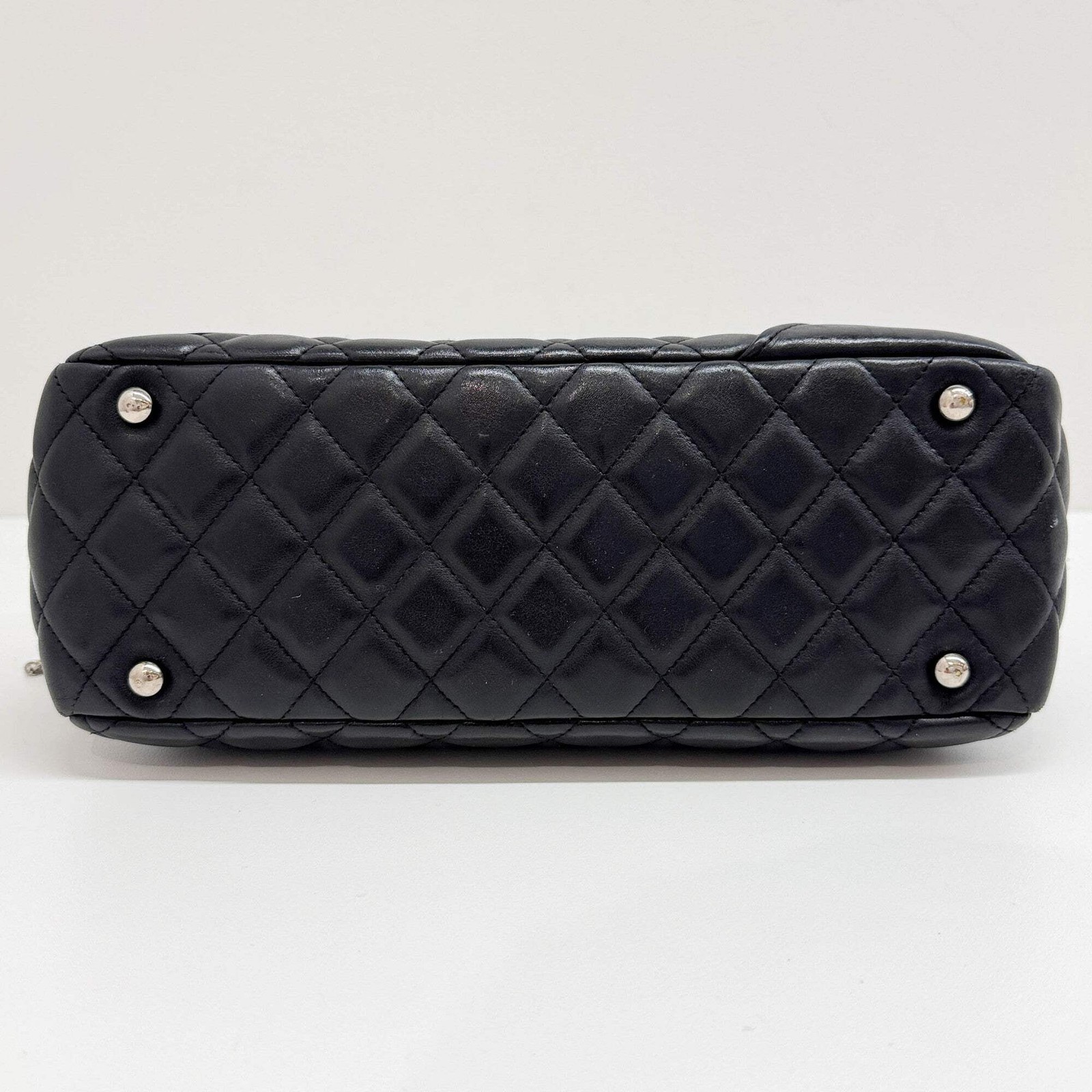 CHANEL Cambon Bowling 2004-2005 Matelasse Black Leather Shoulder Bag