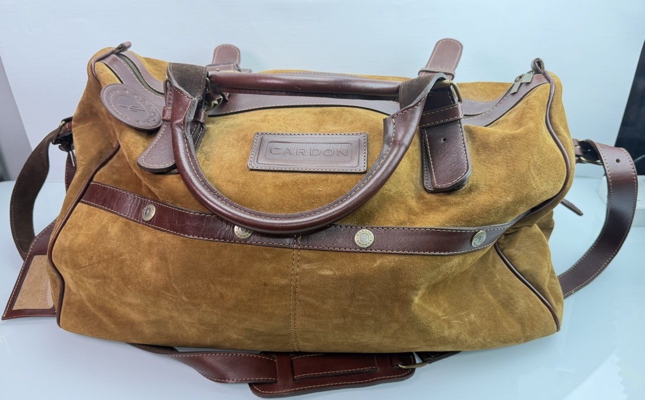 cardon cosas nuestras suede leather shoulder bag